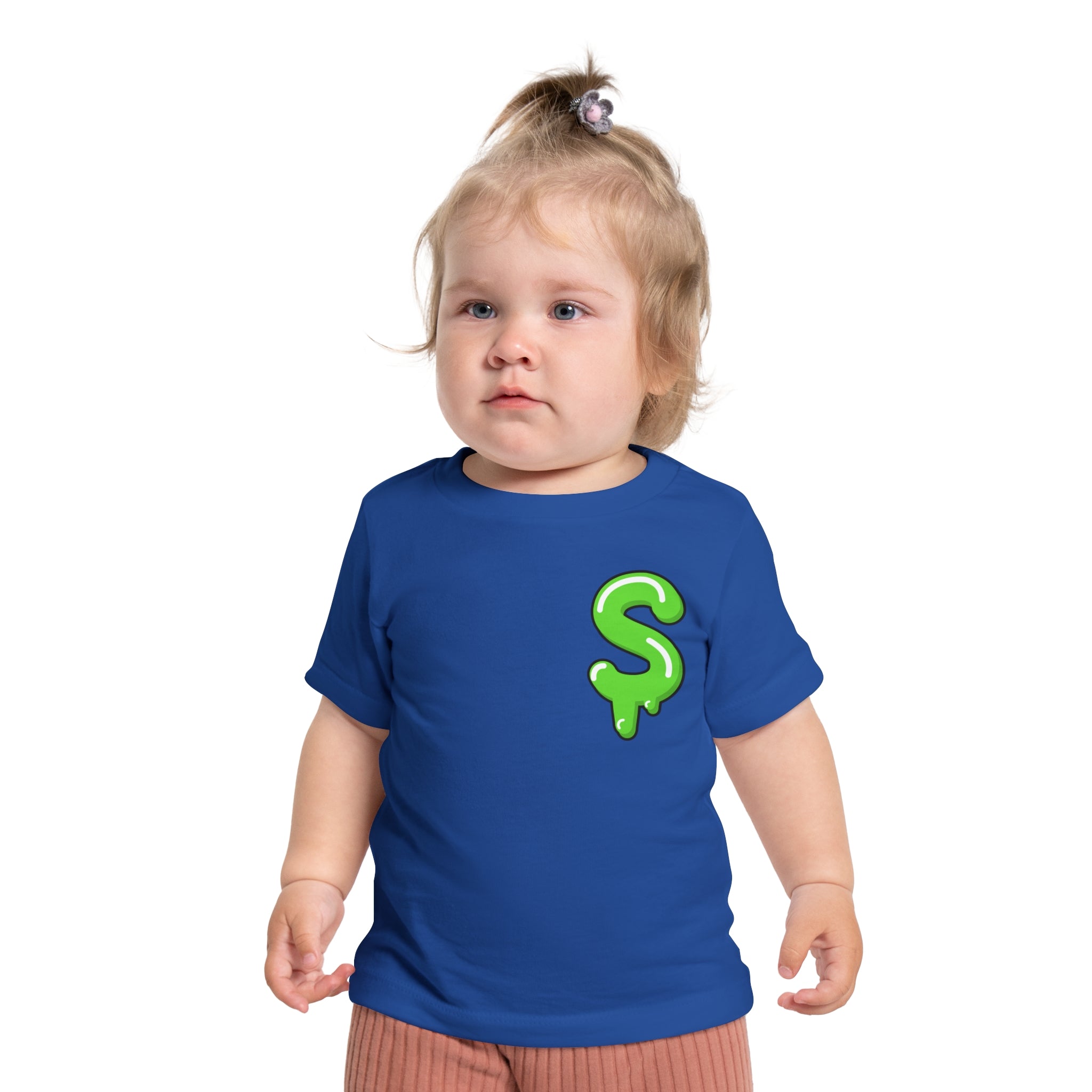 The Slime Shop Baby Tee — Royal Blue / Green Slime Sircle