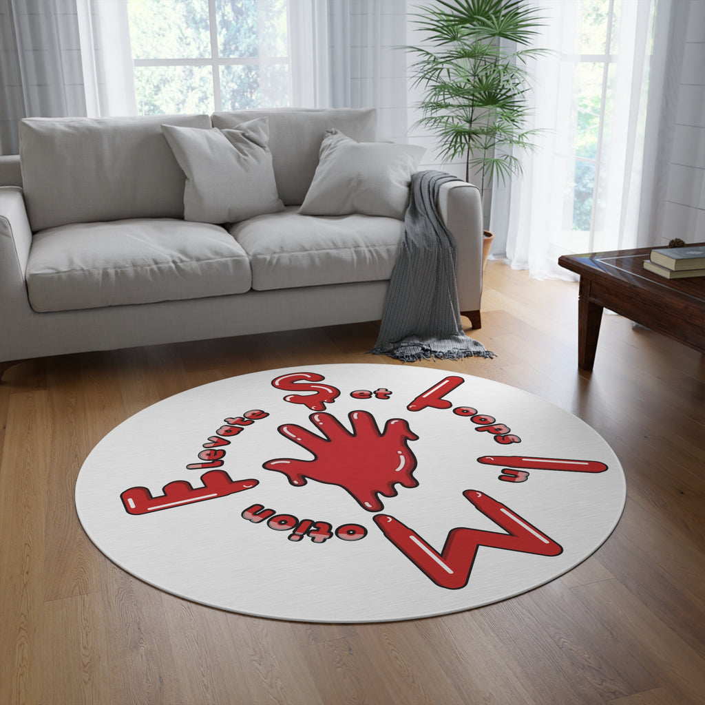 The Slime Shop Round Rug — Hand & Ring (Red)