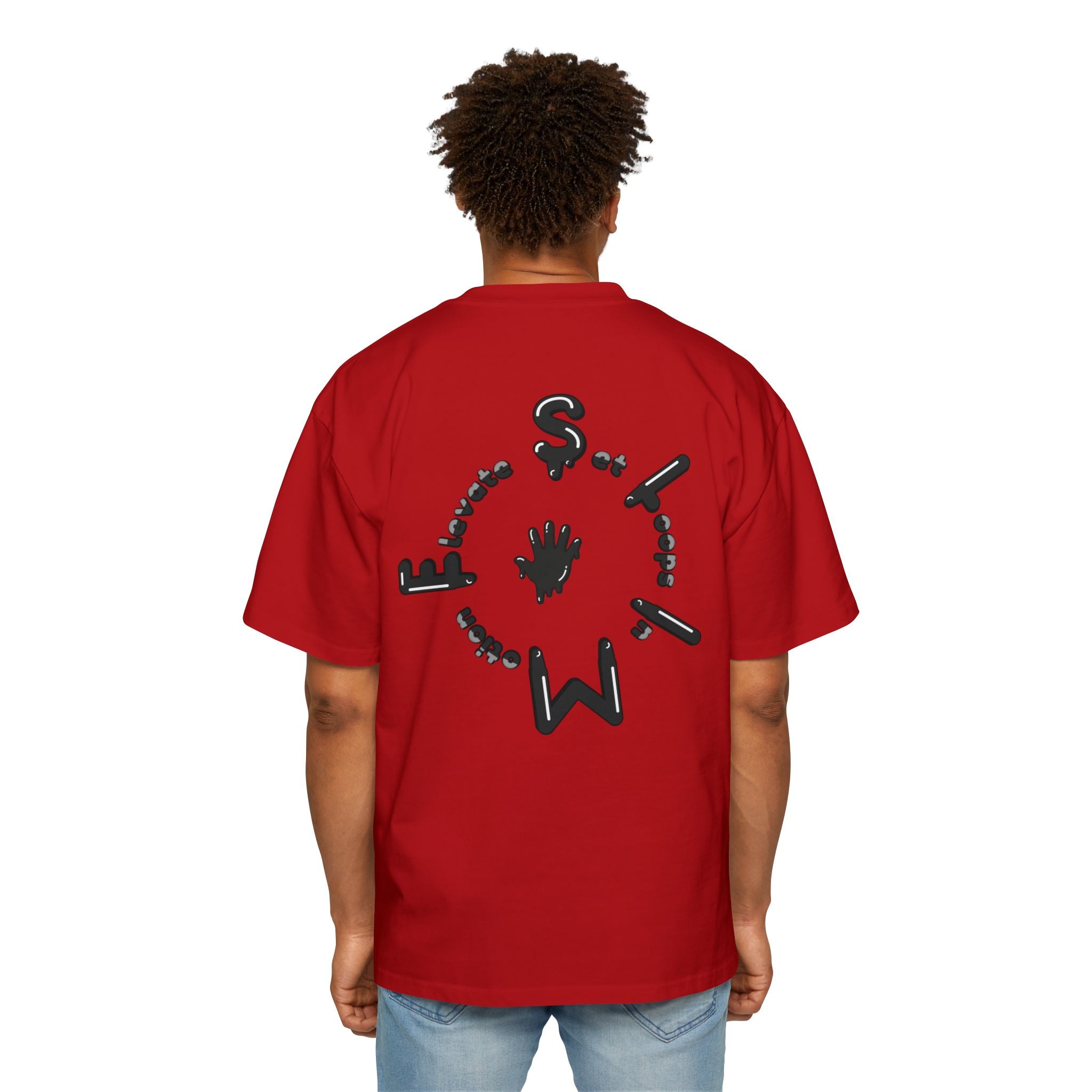 The Slime Shop Men's Heavy Oversized Tee — White / Black Slime Sircle