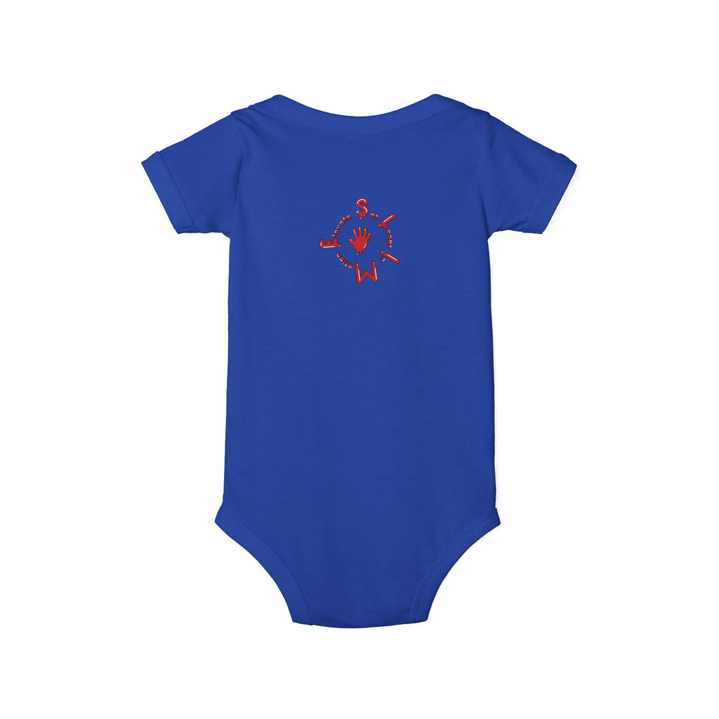 The Slime Shop Infant Jersey One Piece — Navy / Red Slime $