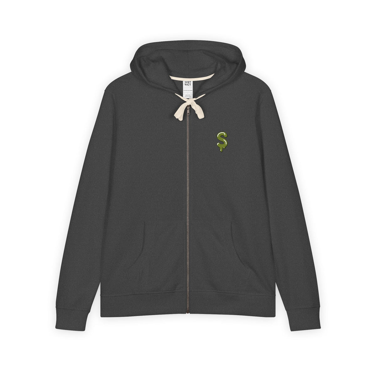 The Slime Shop Full-Zip Hoodie — Black / Olive Slime In 5