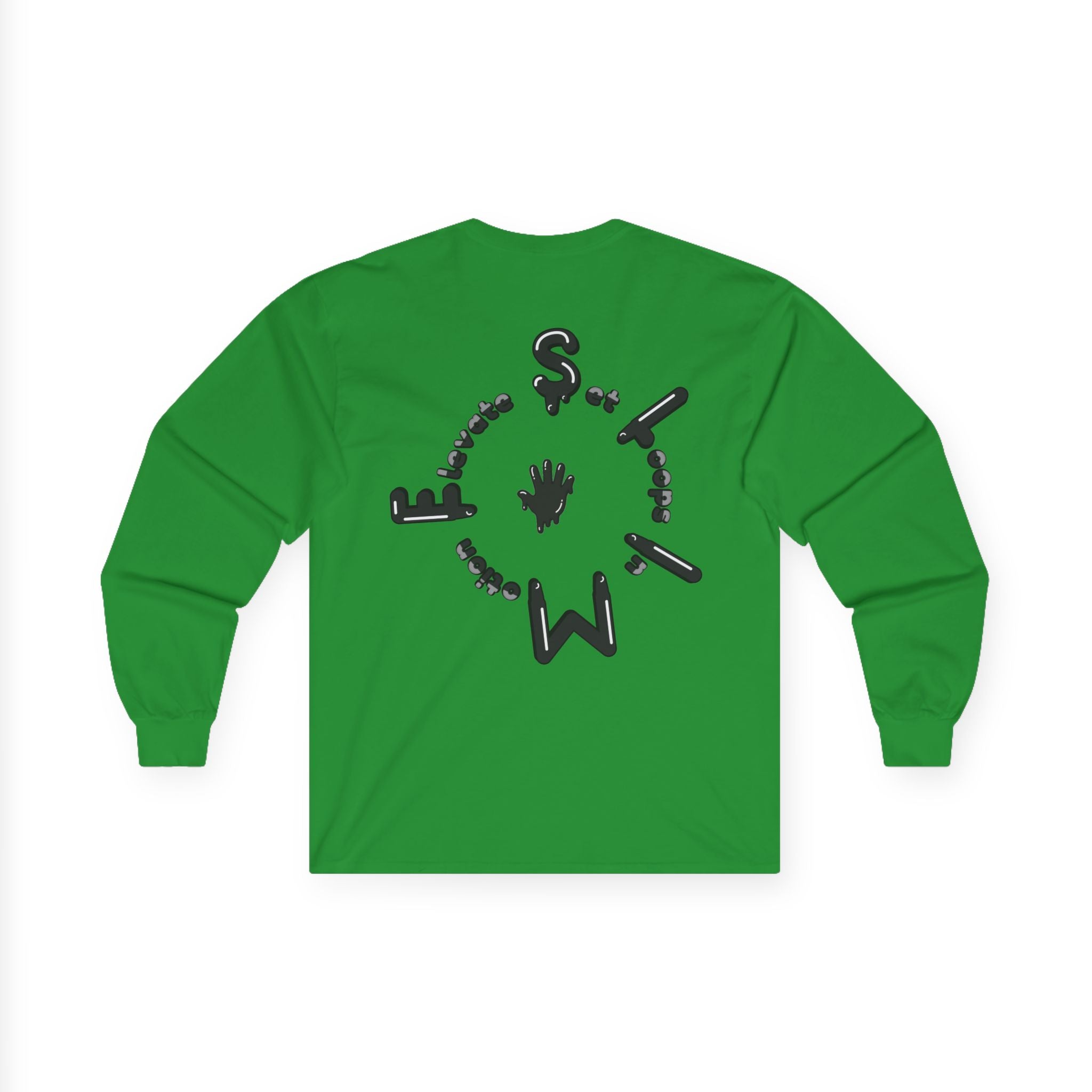 The Slime Shop Ultra Cotton Long-Sleeve Tee — Irish Green / Black Slime Sircle