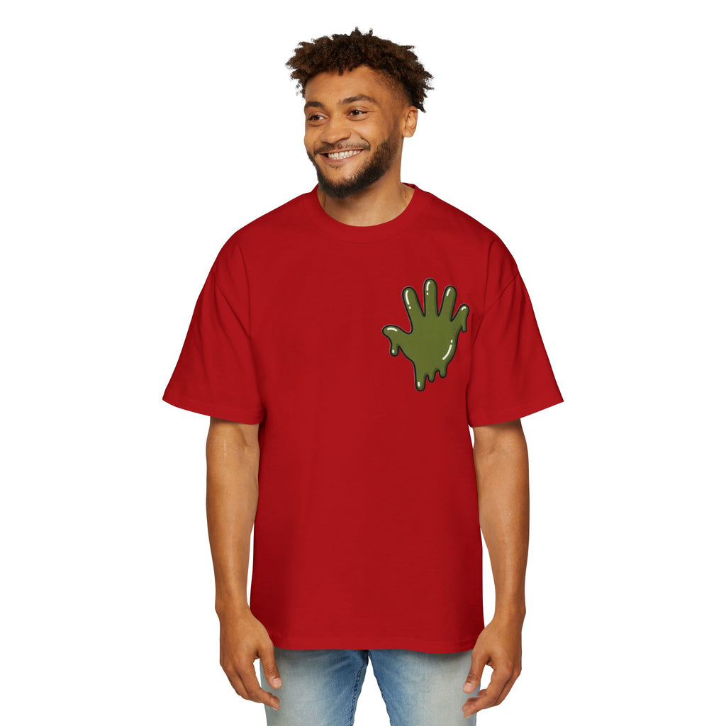 The Slime Shop Men's Oversized Tee — White / Olive SLIME