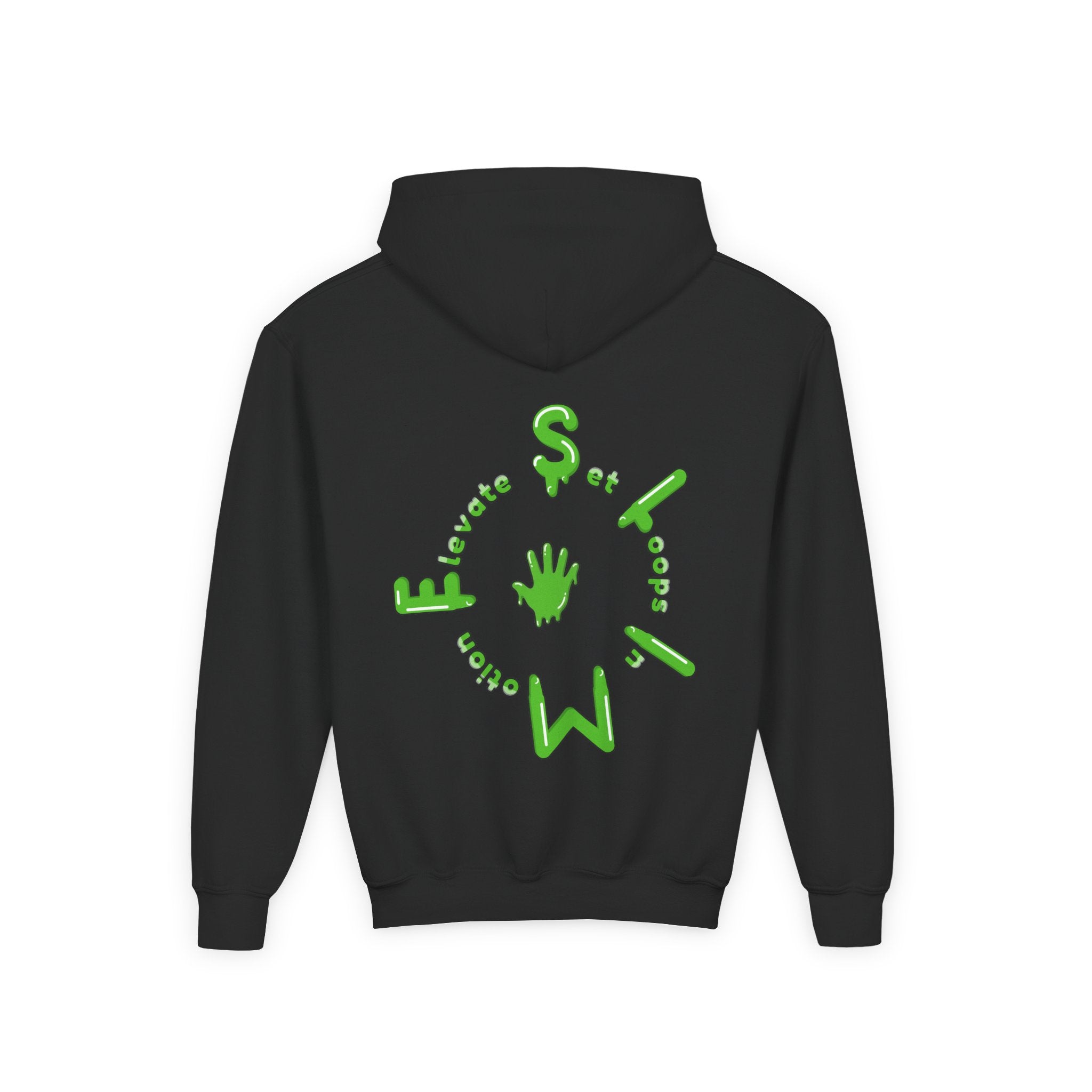 The Slime Shop Youth Hoodie — Carolina Blue / Green Slime $