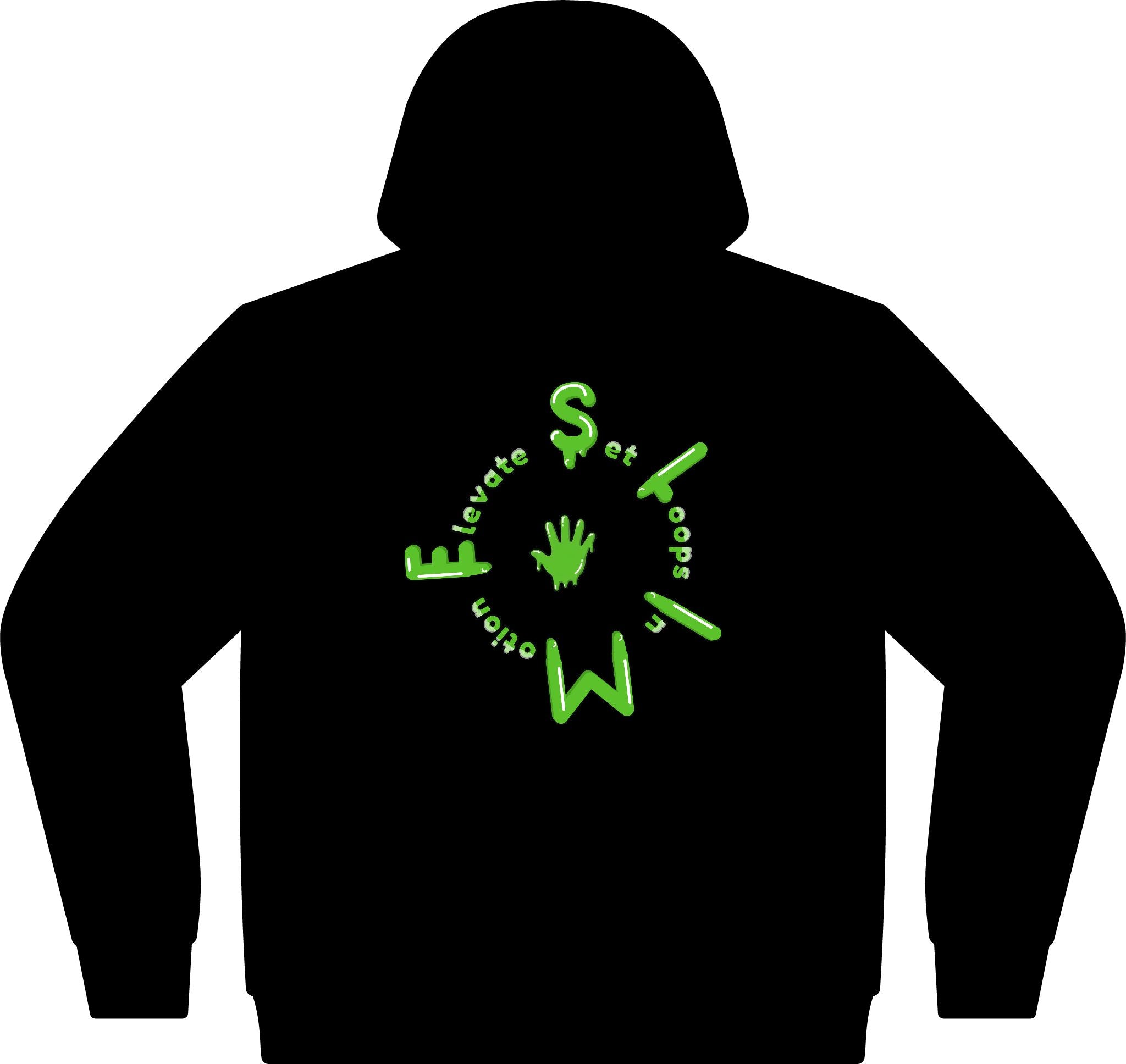The Slime Shop Unisex ReFlex Fleece Hoodie Sweatshirt — Military Green / Green Slime $