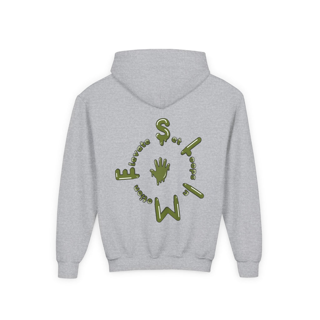 The Slime Shop Youth Hoodie — Red / Army Green Slime $