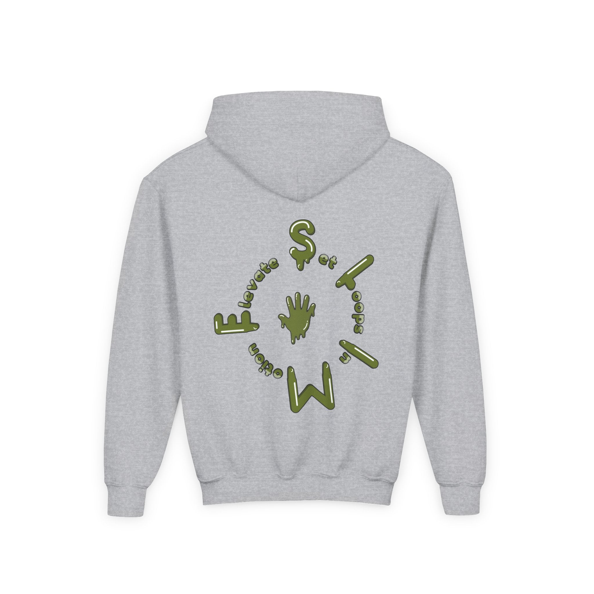 The Slime Shop Youth Hoodie — Red / Army Green Slime $