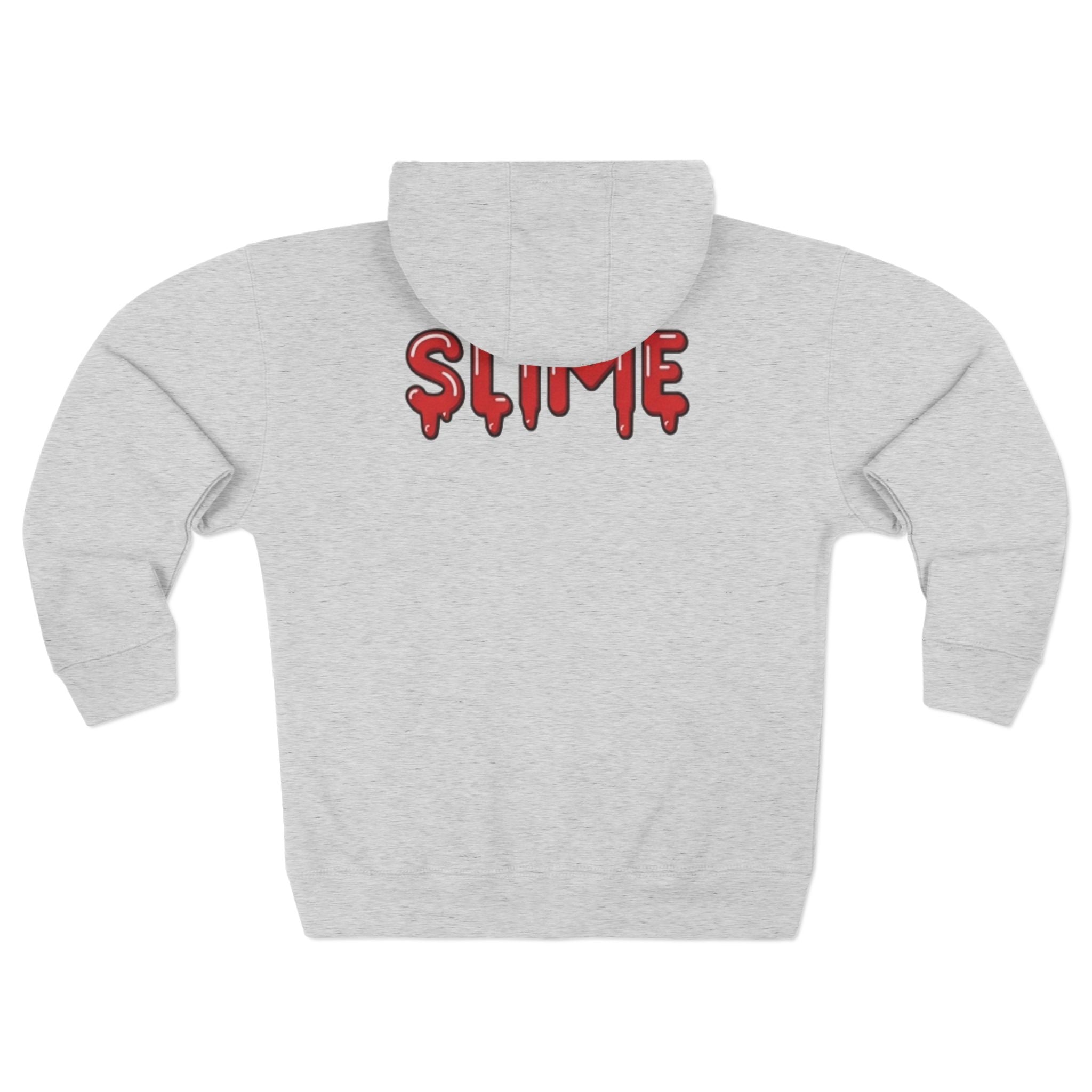 The Slime Shop Zip Hoodie — Heather / Red Slime-$