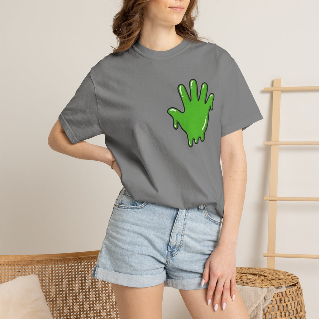The Slime Shop Signature Tee — White / Green Slime In 5