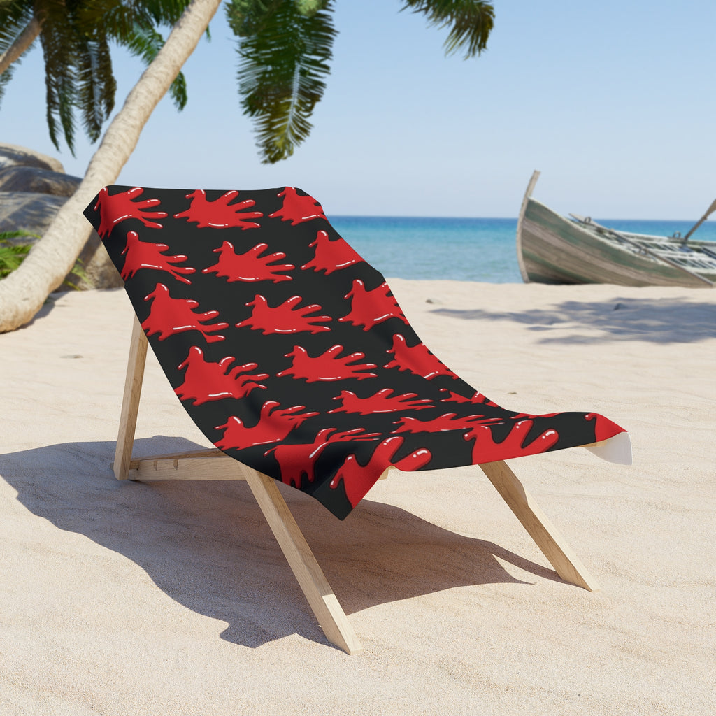 The Slime Shop Beach Towel — Black / Red Slime In 5 (AOP)