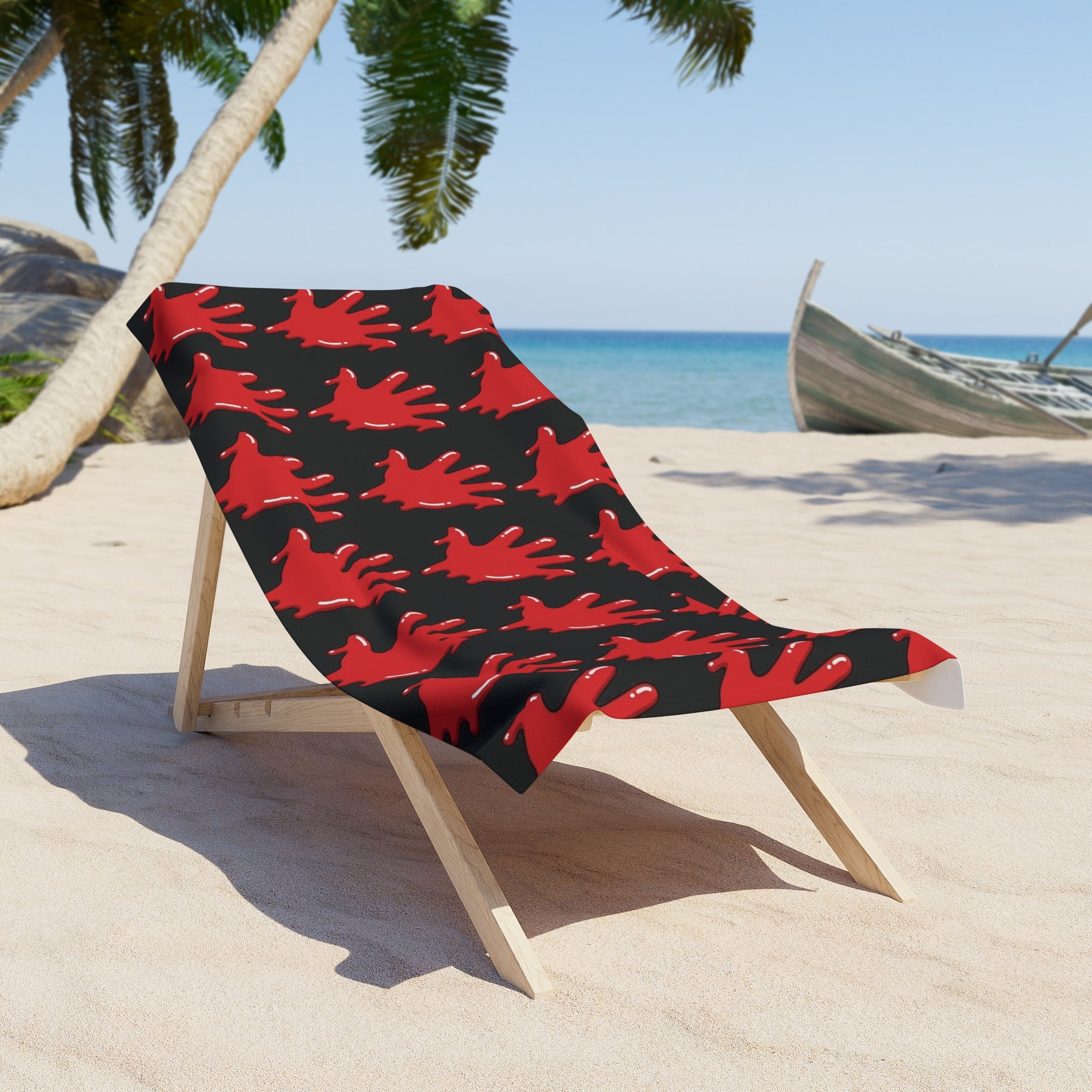 The Slime Shop Beach Towel — Black / Red Slime In 5 (AOP)