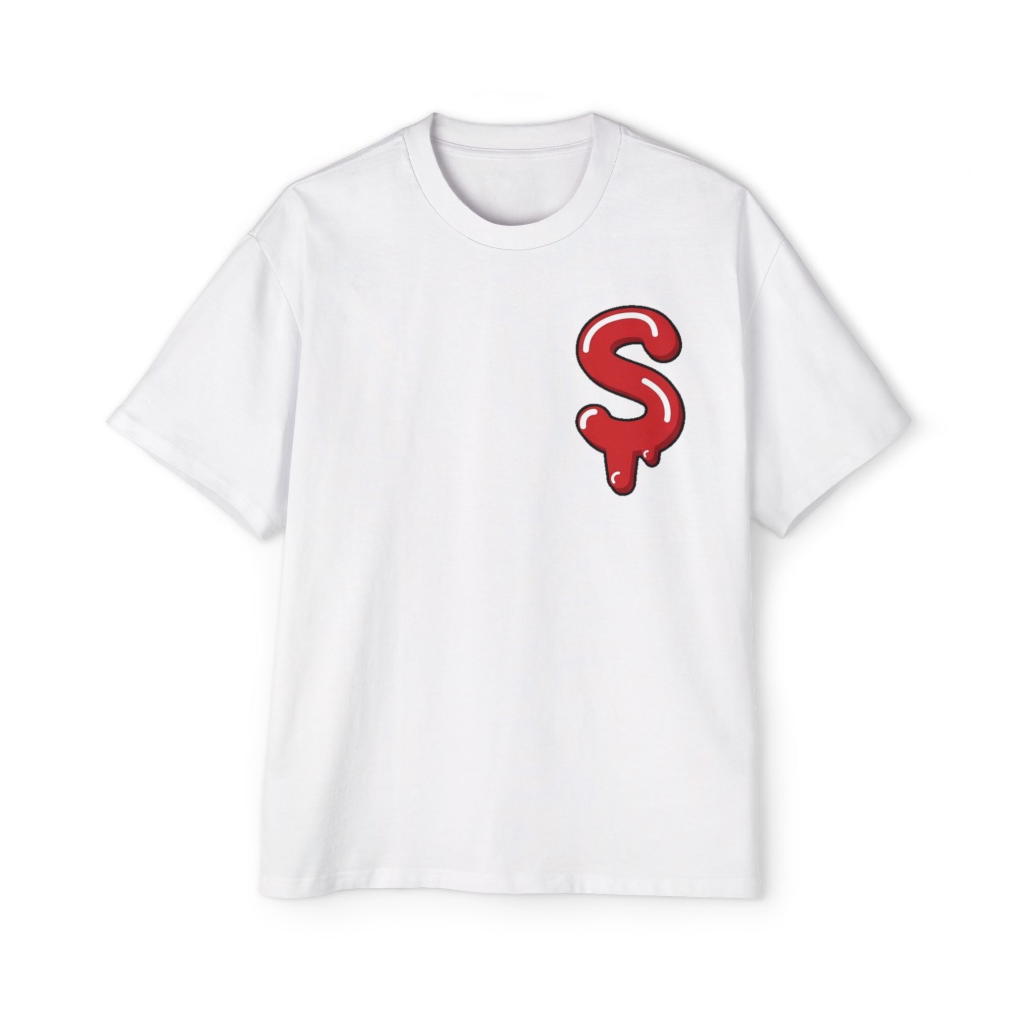 The Slime Shop Men's Heavy Oversized Tee — Black / Red Slime Sircle