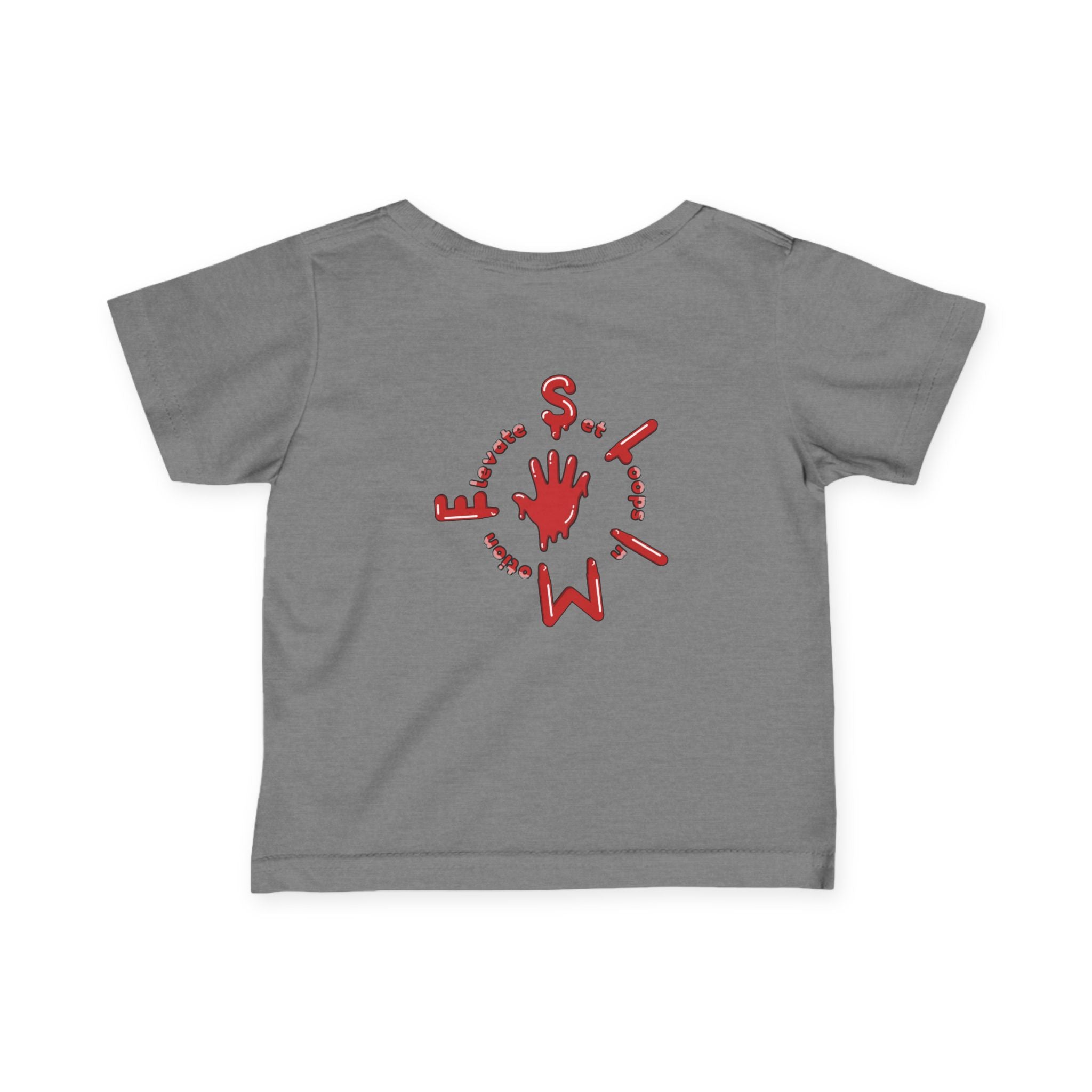 The Slime Shop Infant Fine Jersey Tee — Grey / Red Slime $