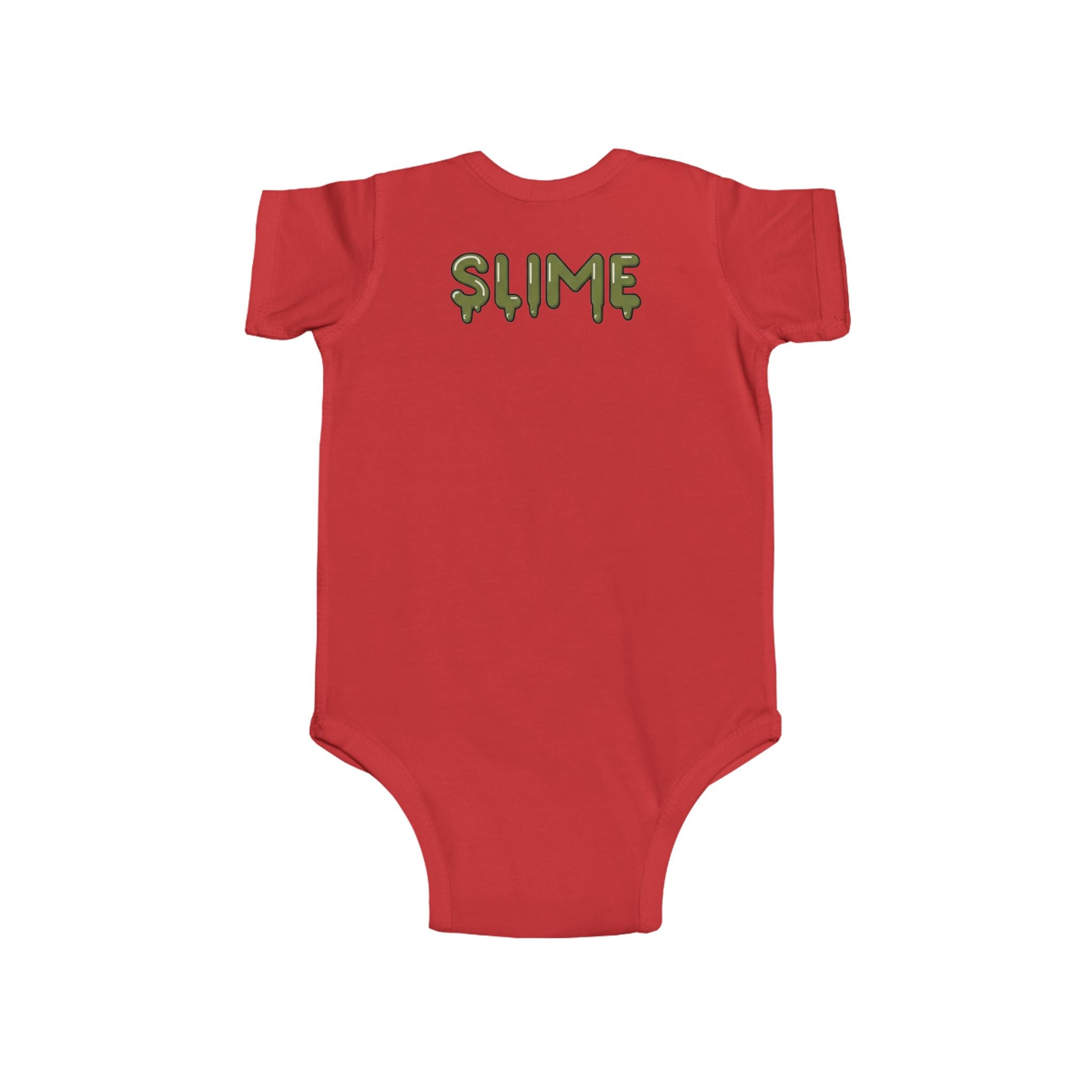 The Slime Shop Infant Fine Jersey Bodysuit — Red / Green Slime In 5