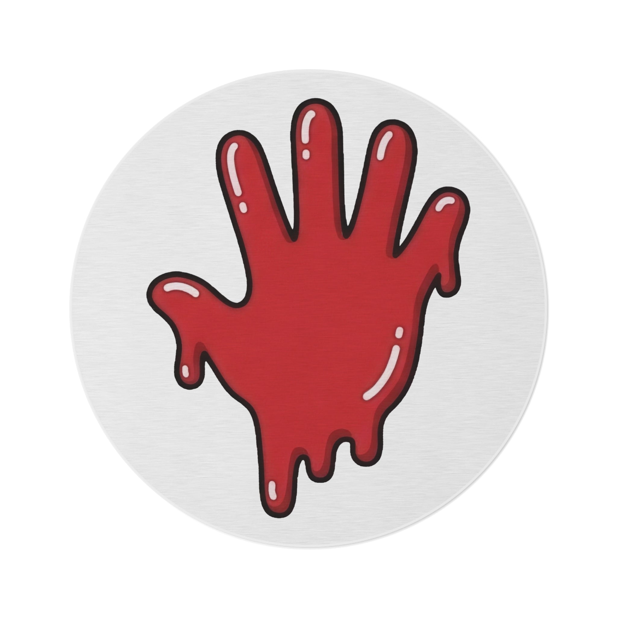 The Slime Shop Round Rug — Slime Hand (Red)