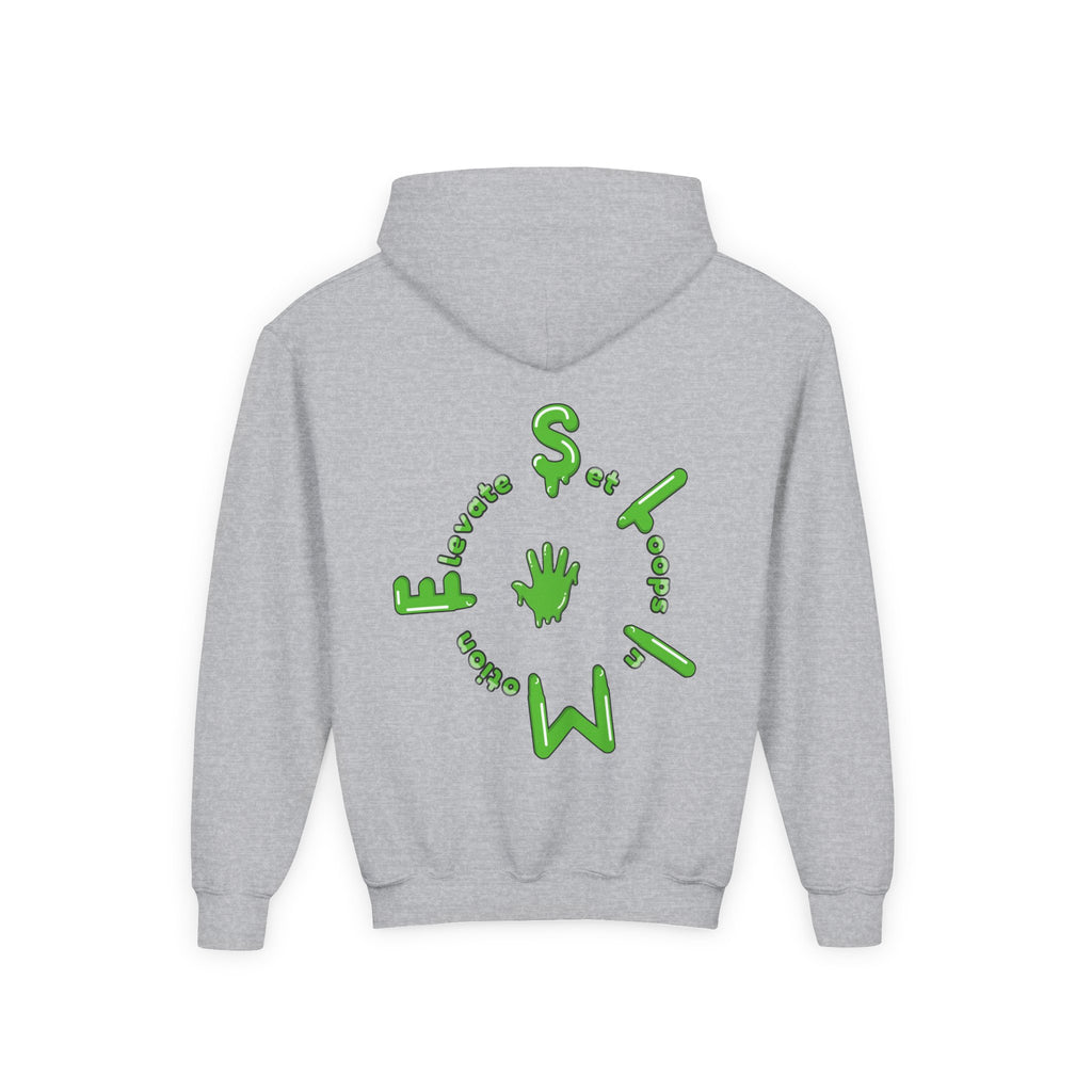 The Slime Shop Youth Hoodie — Carolina Blue / Green Slime $