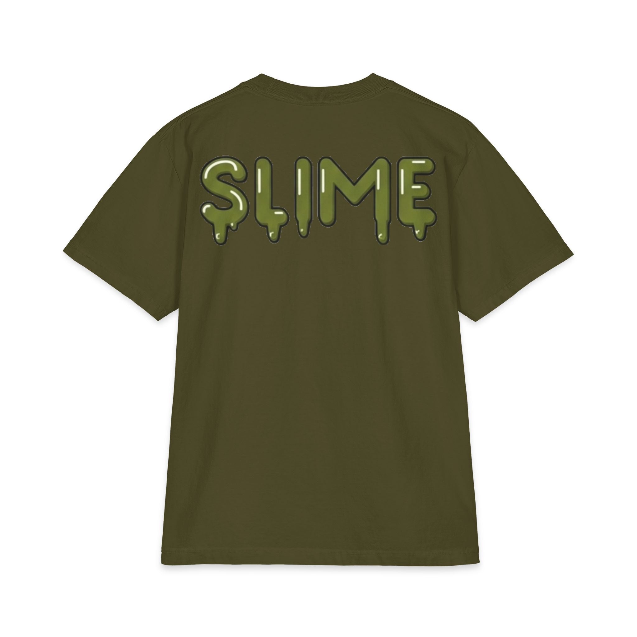 The Slime Shop Max Heavyweight Tee — White / Olive Slime In 5
