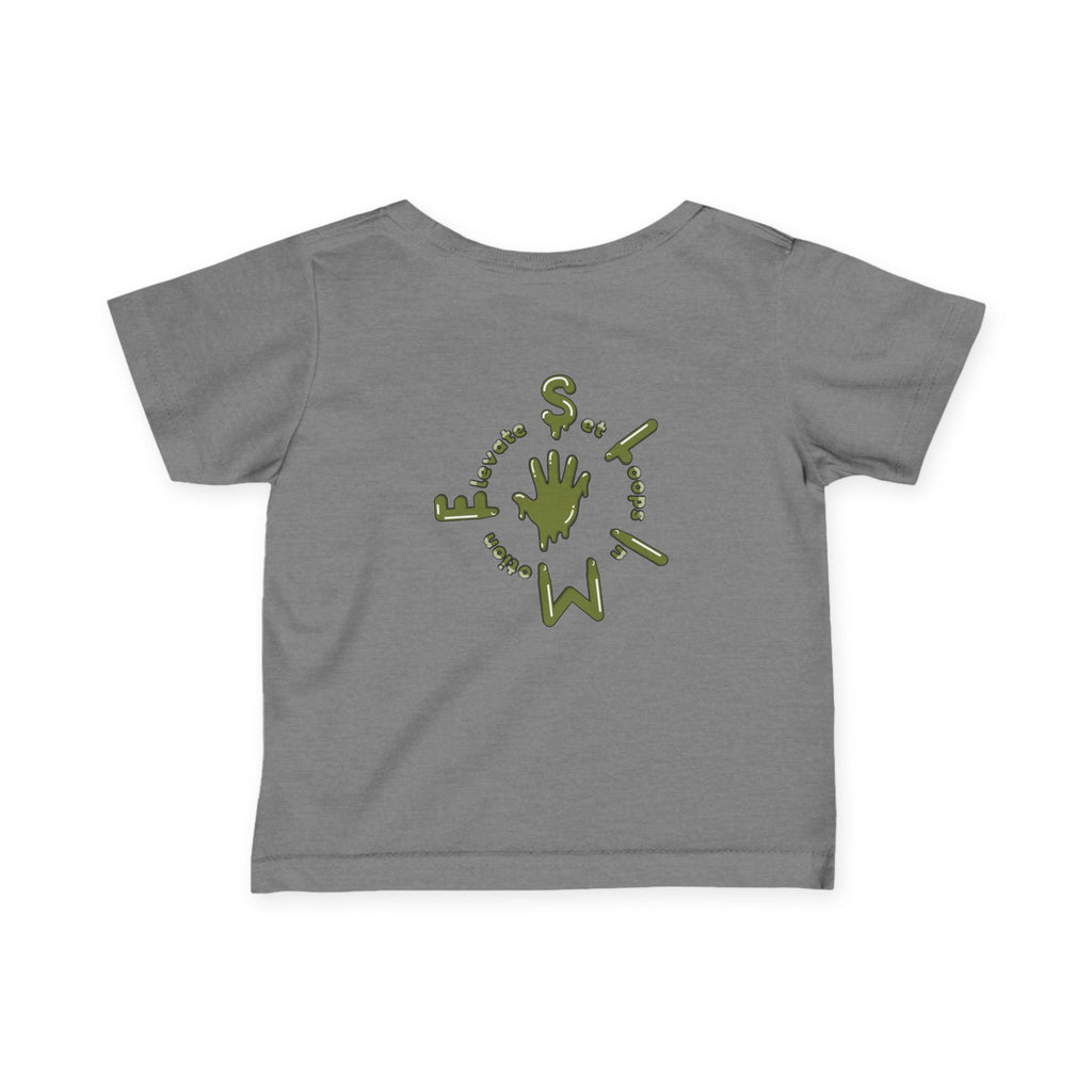 The Slime Shop Infant Fine Jersey Tee — Black / Military Green Slime Sircle