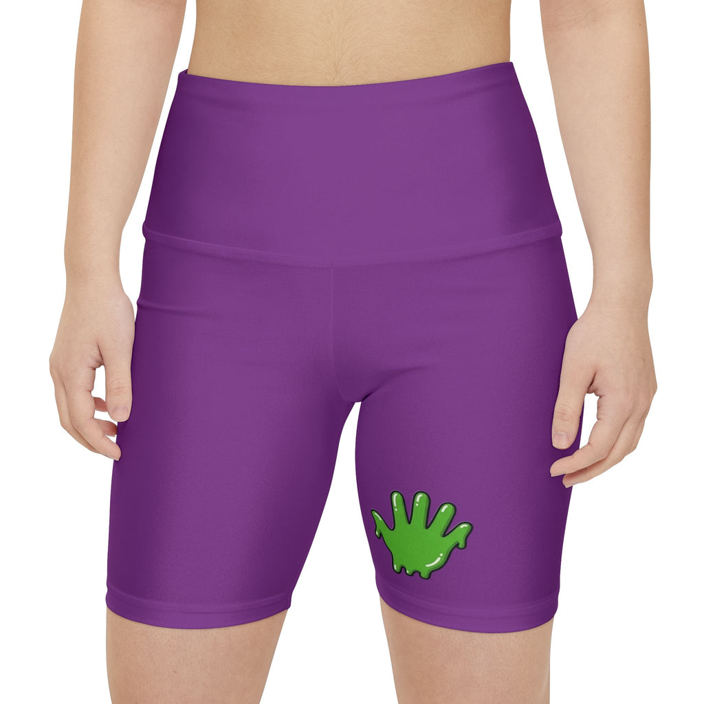 Women's Purple/SG Slime In 5 Workout Shorts