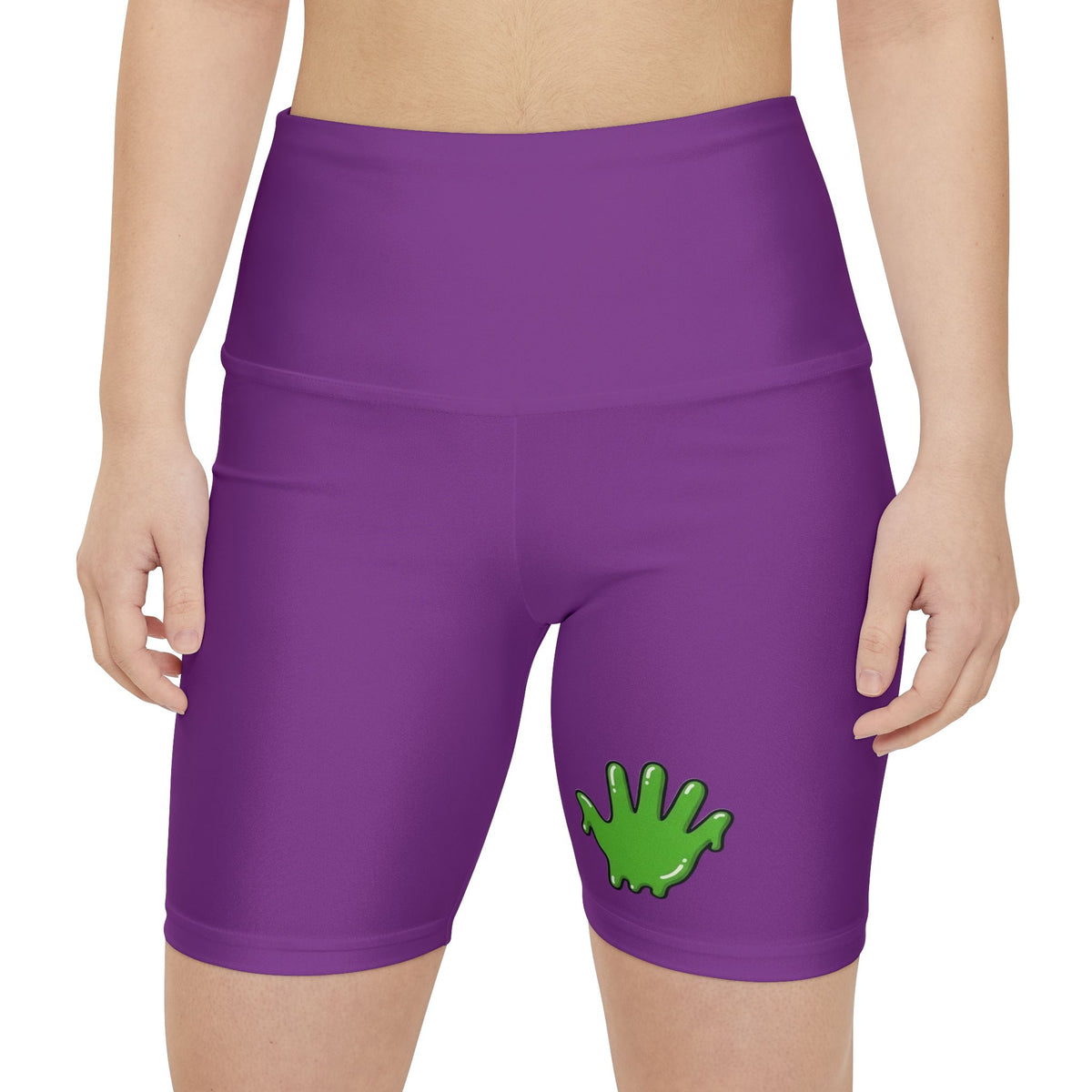 Women's Purple/SG Slime In 5 Workout Shorts