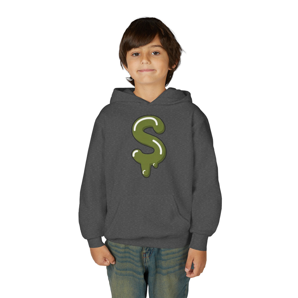 The Slime Shop Youth Hoodie — Red / Army Green Slime $
