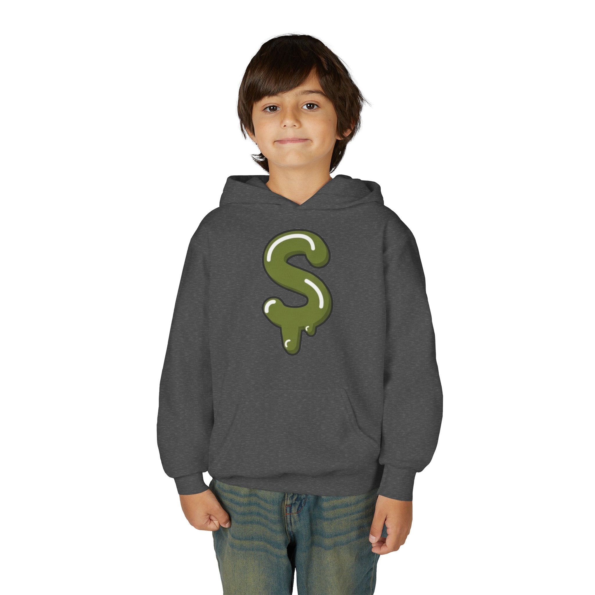 The Slime Shop Youth Hoodie — Red / Army Green Slime $