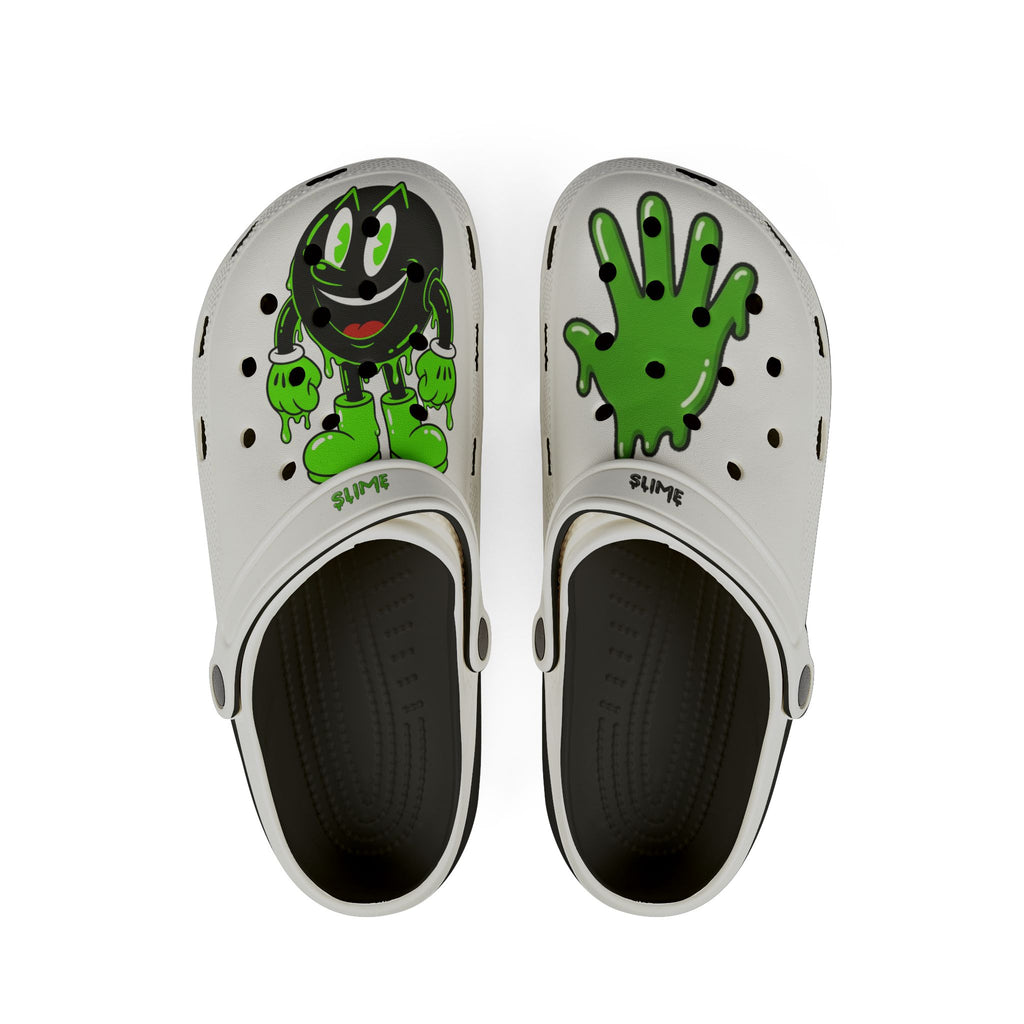 The Slime Shop EVA Foam Clogs — White / Green Slime In 5