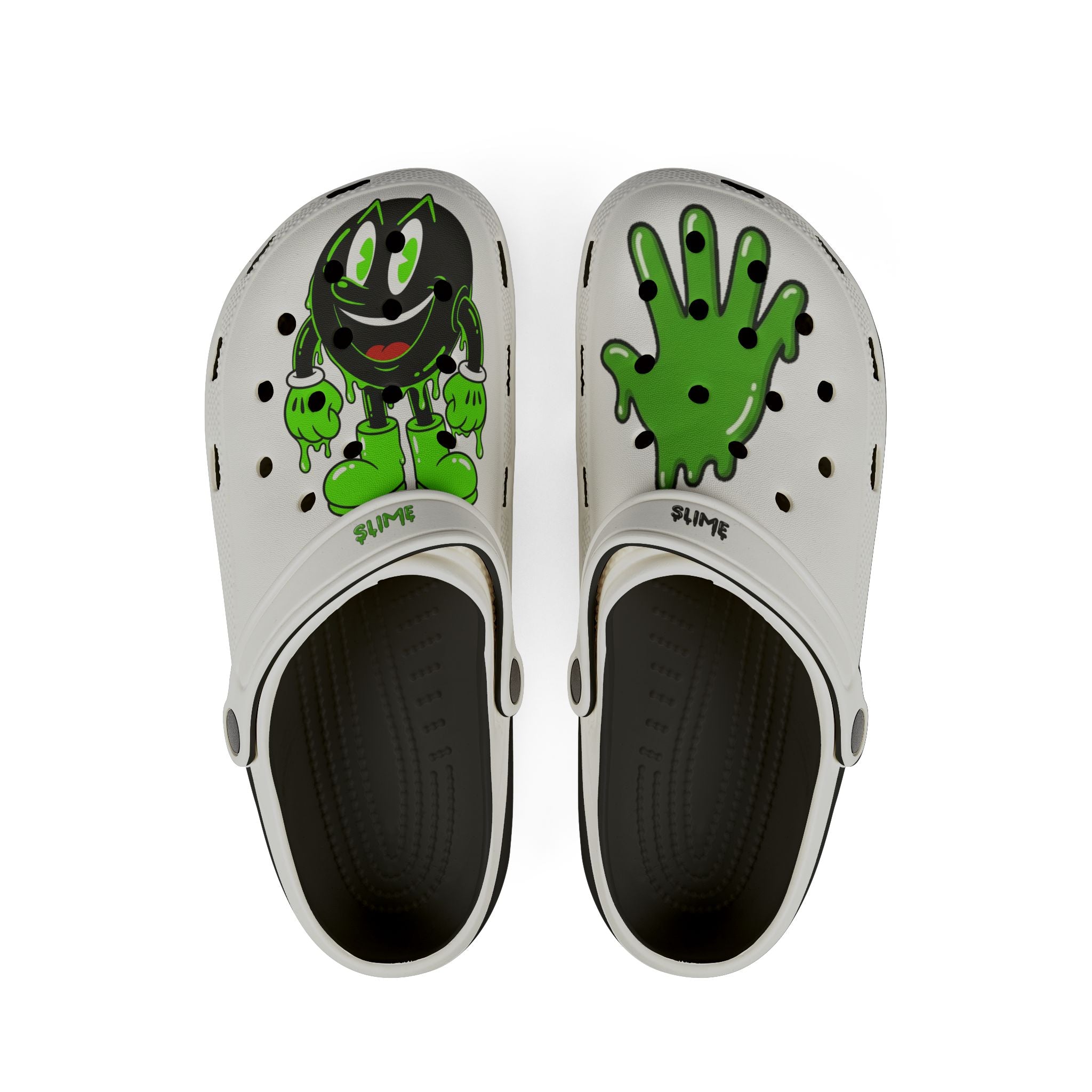 The Slime Shop EVA Foam Clogs — White / Green Slime In 5