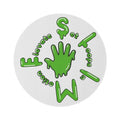 The Slime Shop Round Rug — Hand & Ring (Green) II