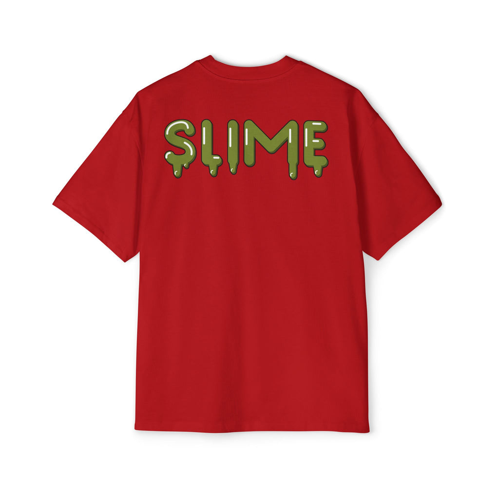 The Slime Shop Men's Oversized Tee — White / Olive SLIME