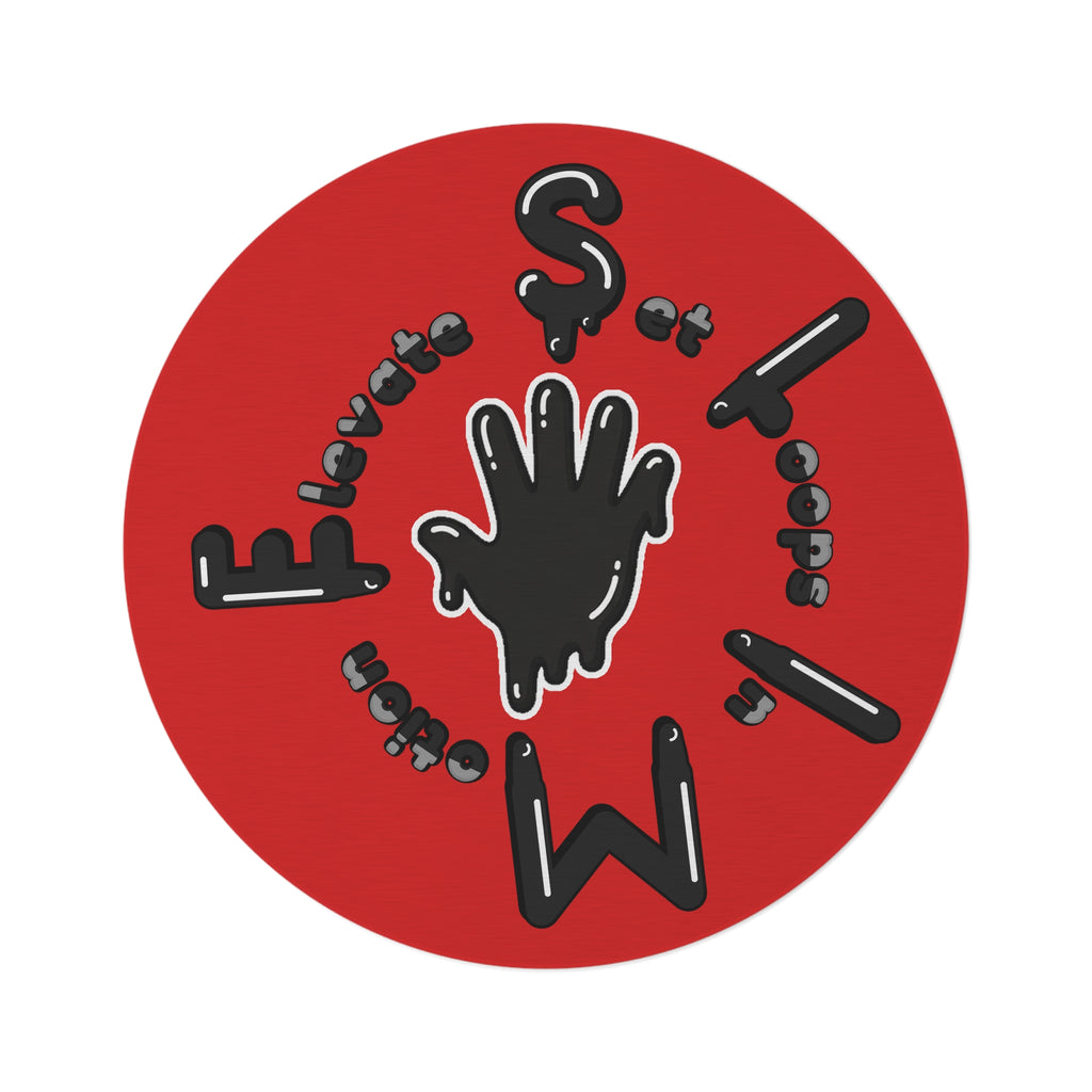 The Slime Shop Round Rug — Hand & Ring (Black) IV