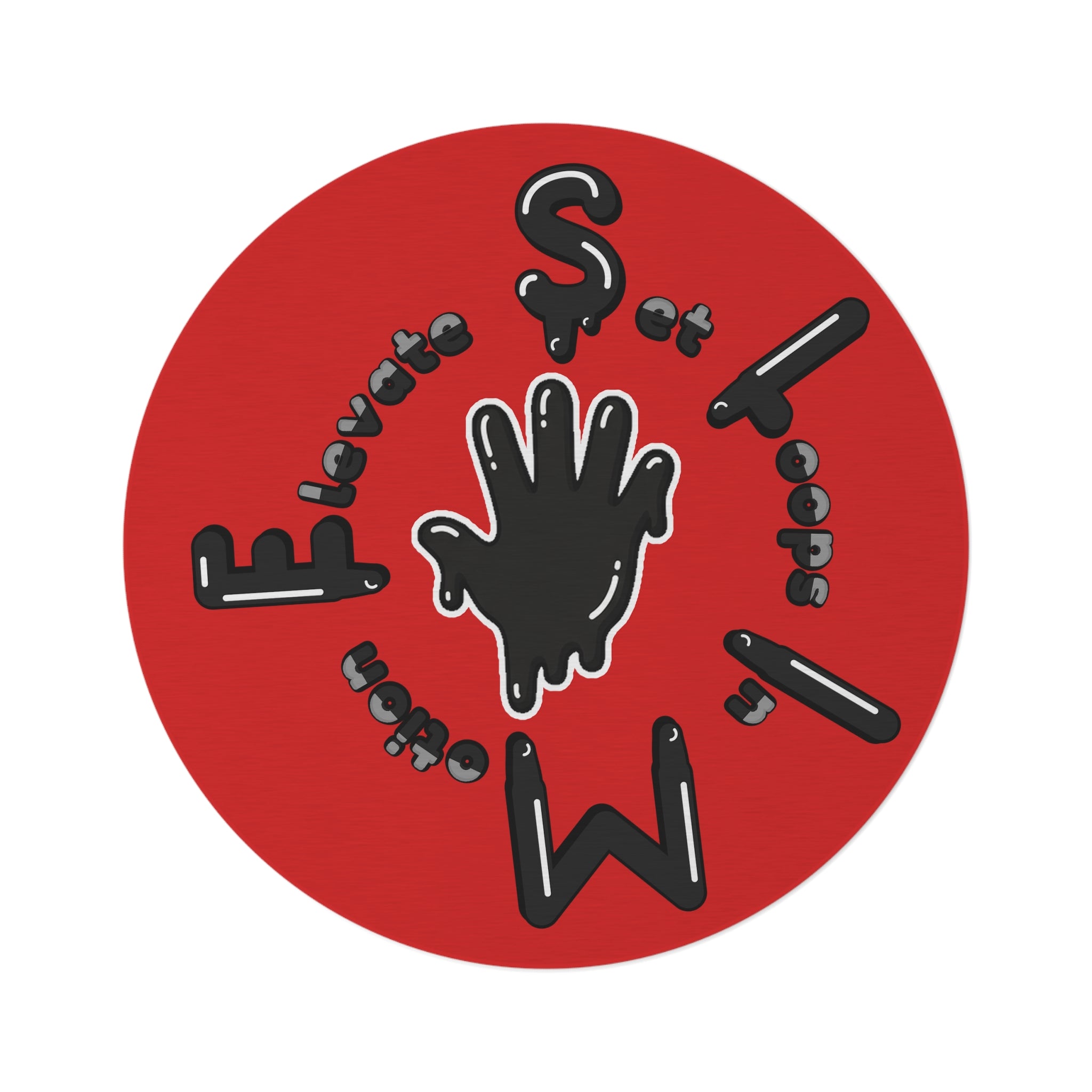 The Slime Shop Round Rug — Hand & Ring (Black) IV