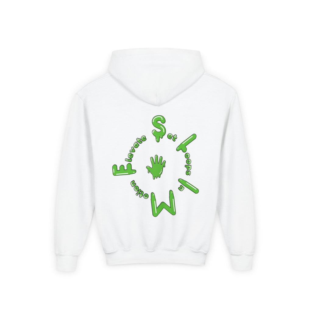 The Slime Shop Youth Hoodie — Carolina Blue / Green Slime $