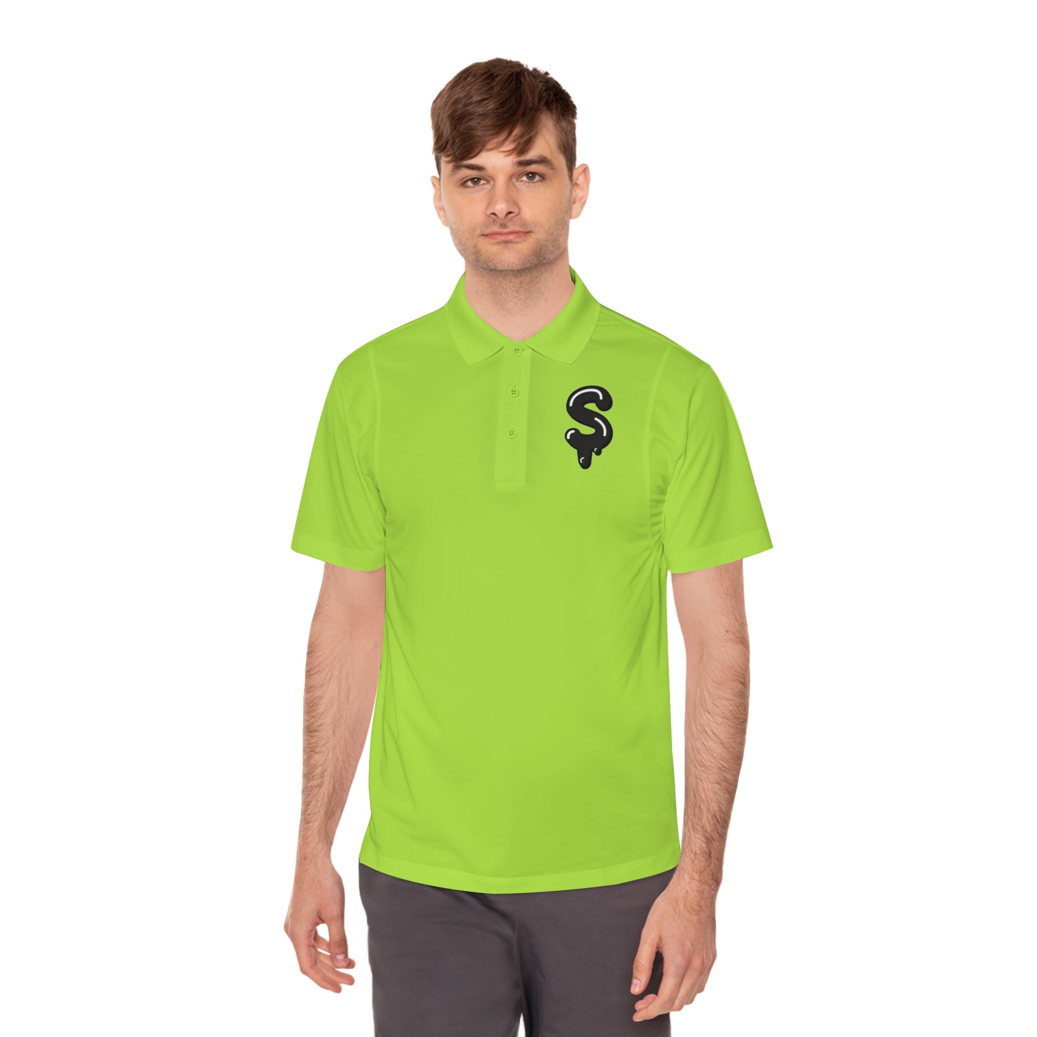 The Slime Shop Sport Polo — Lime Green / Black Slime Sircle