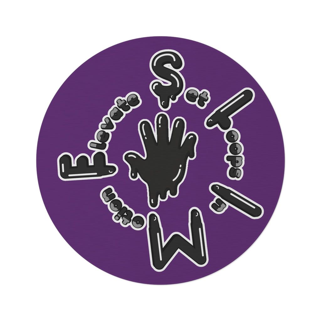 Purple/Black Si5 Slime Round Rug