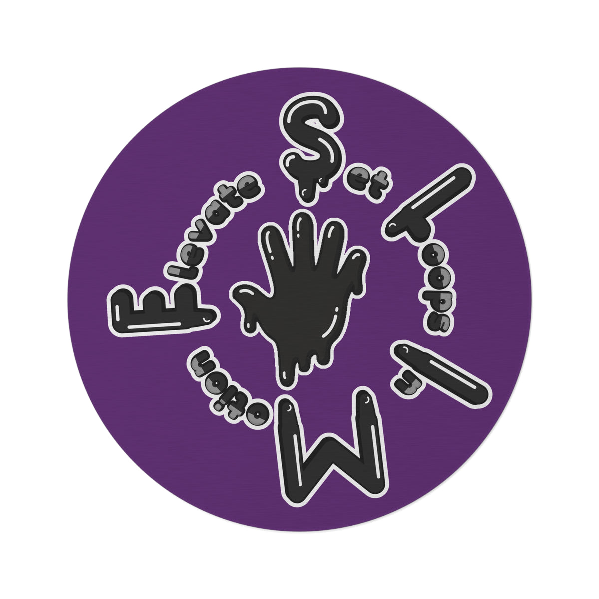 Purple/Black Si5 Slime Round Rug