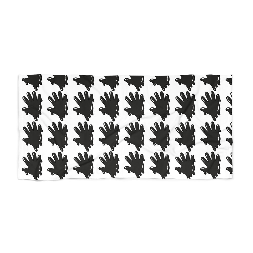 The Slime Shop Beach Towel — White / Black Slime In 5