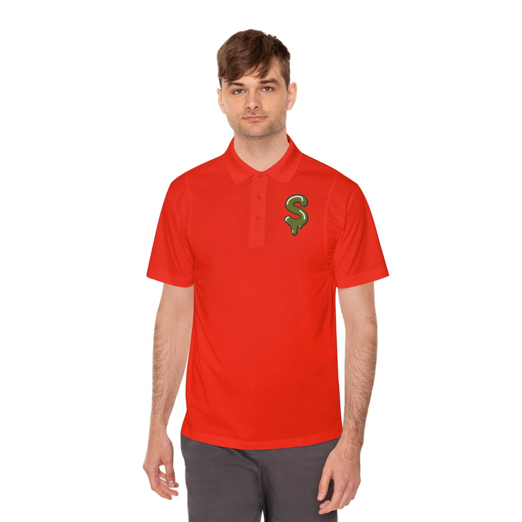 The Slime Shop Sport Polo — Red / Olive Slime Sircle