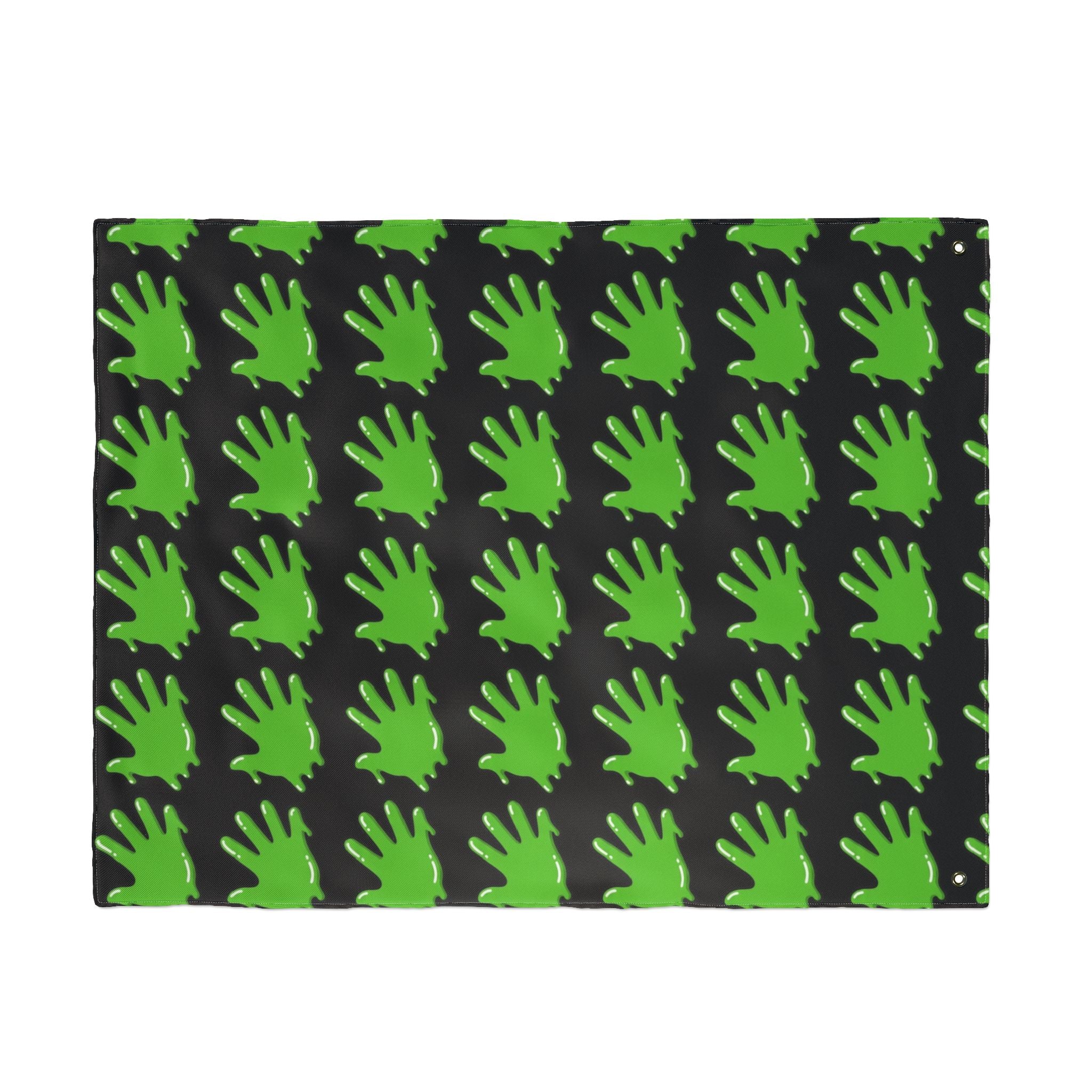 The Slime Shop Double Sided Flag — Black / Green Slime S