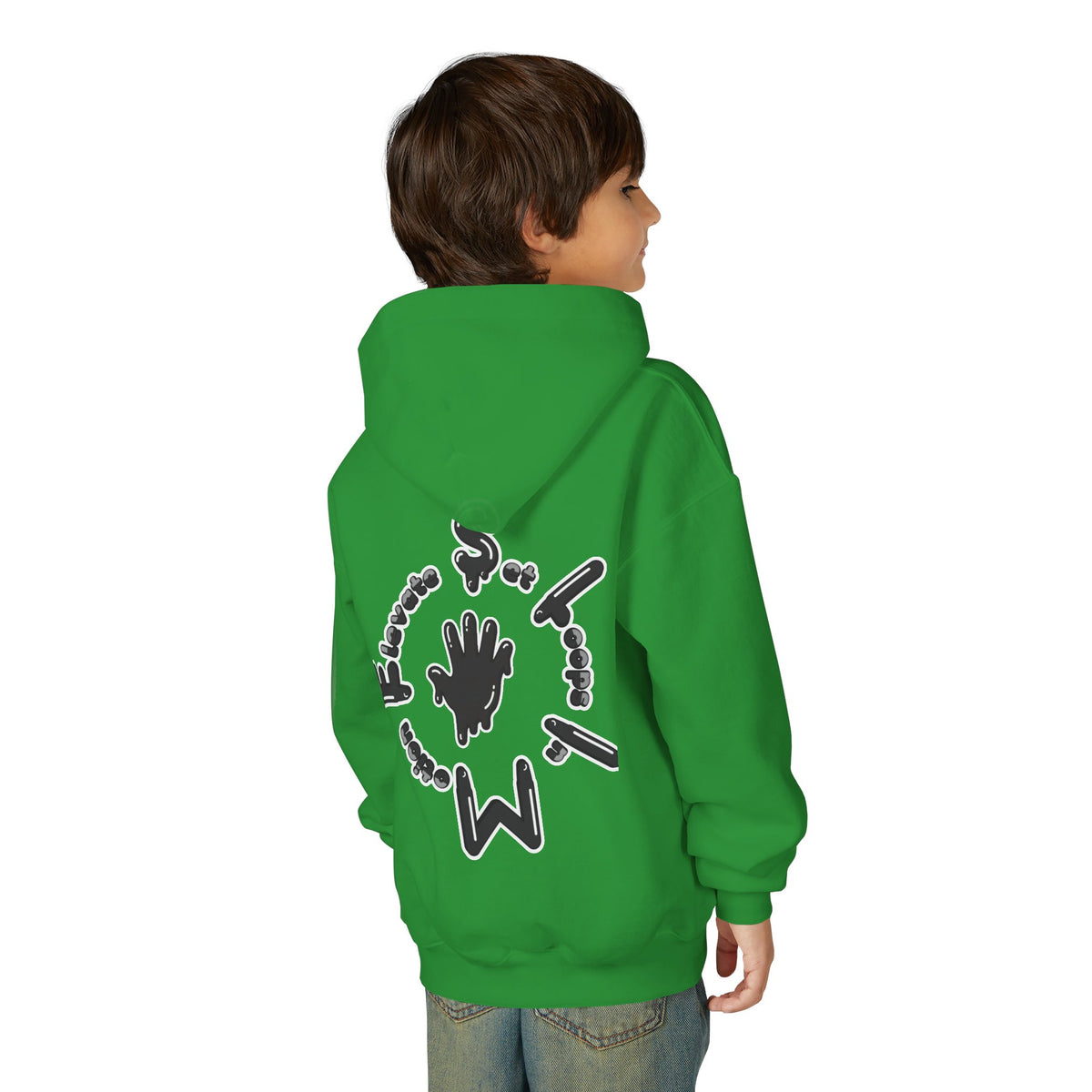 Black Slime Sircle Youth Heavy Blend Hooded Sweatshirt