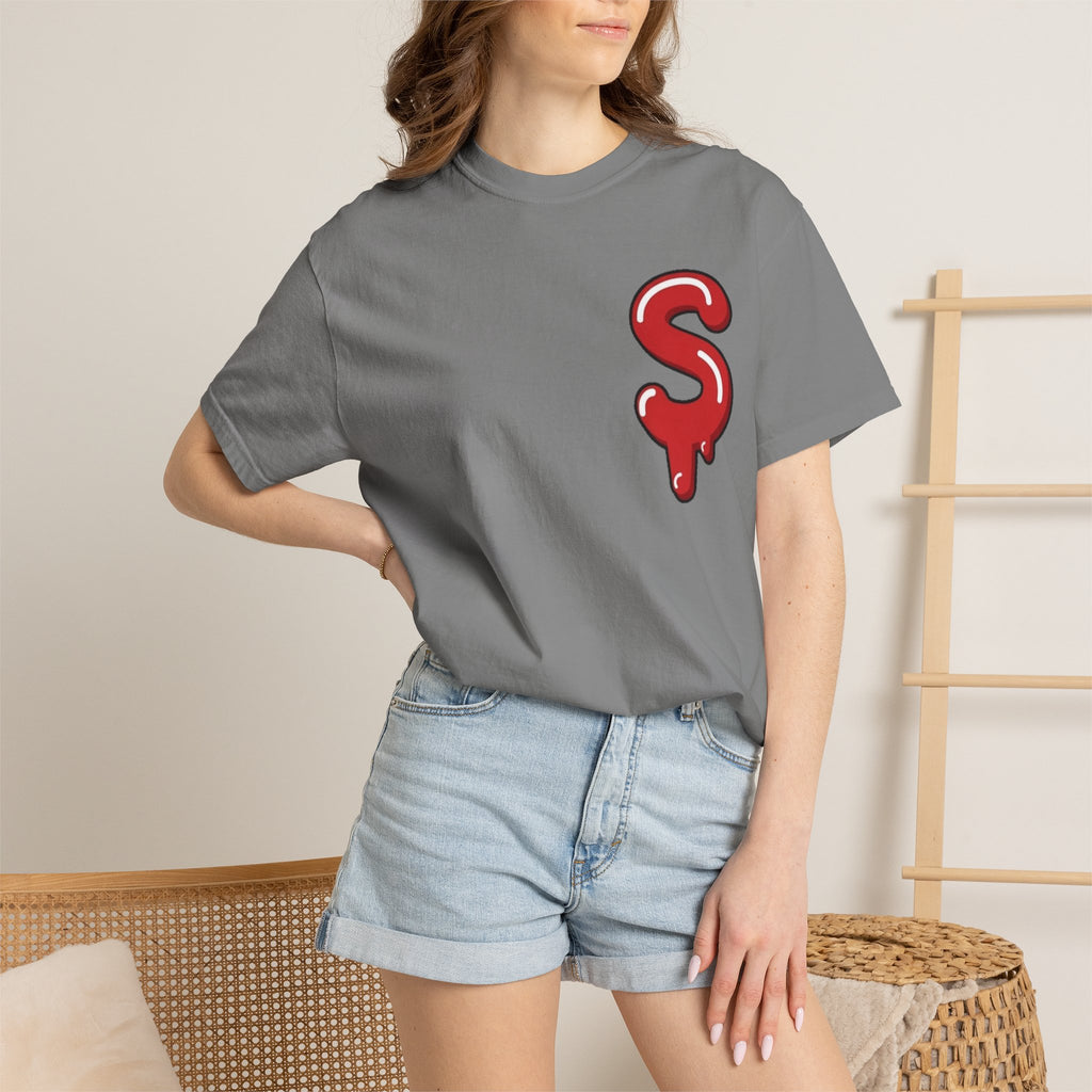 The Slime Shop Signature Tee — White / Red Slime-$