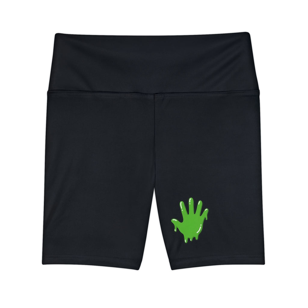 The Slime Shop Women's Workout Shorts — Black / Green Slime In 5