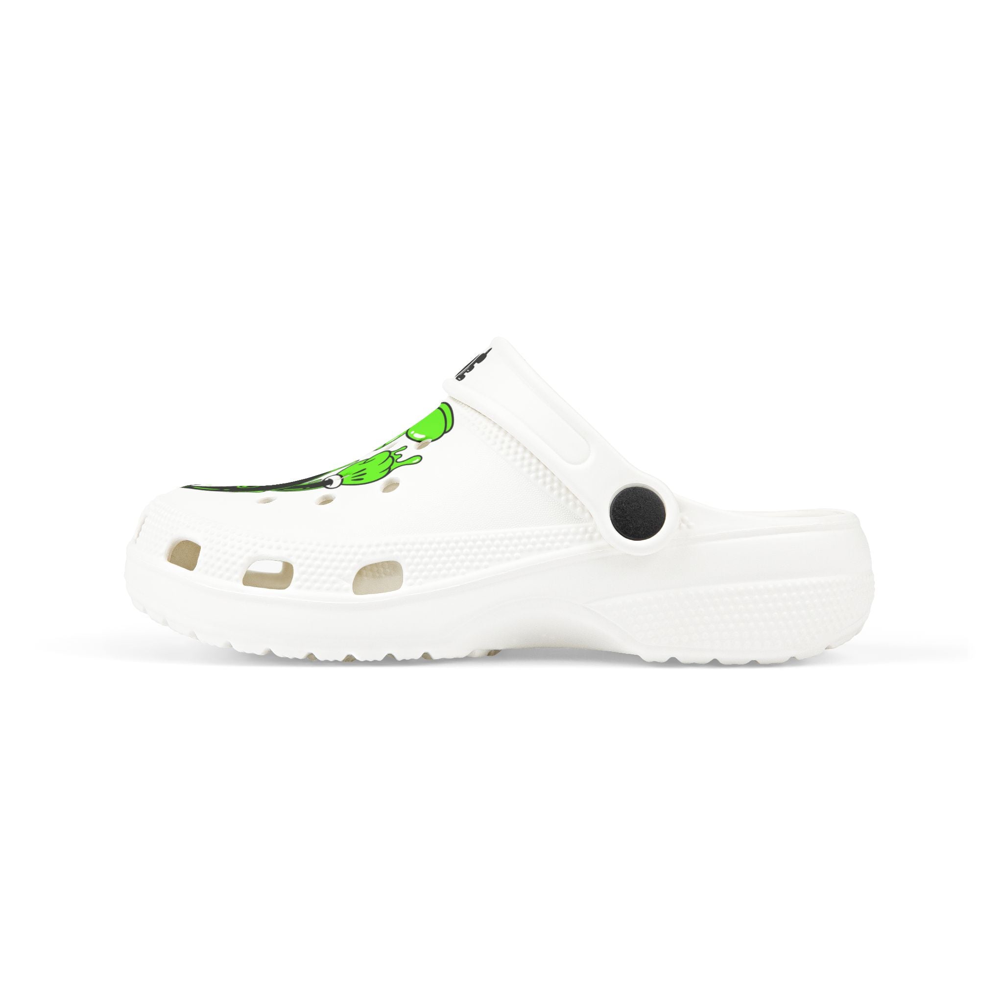 The Slime Shop Kids' EVA Foam Clogs — White / Black Slime AOP (Slimeman Gzzz + Slime $)