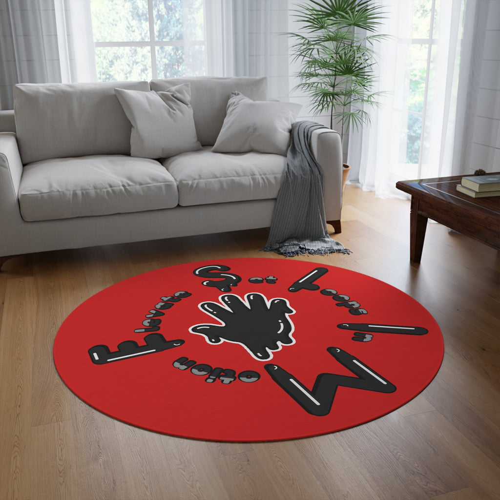 The Slime Shop Round Rug — Hand & Ring (Black) IV