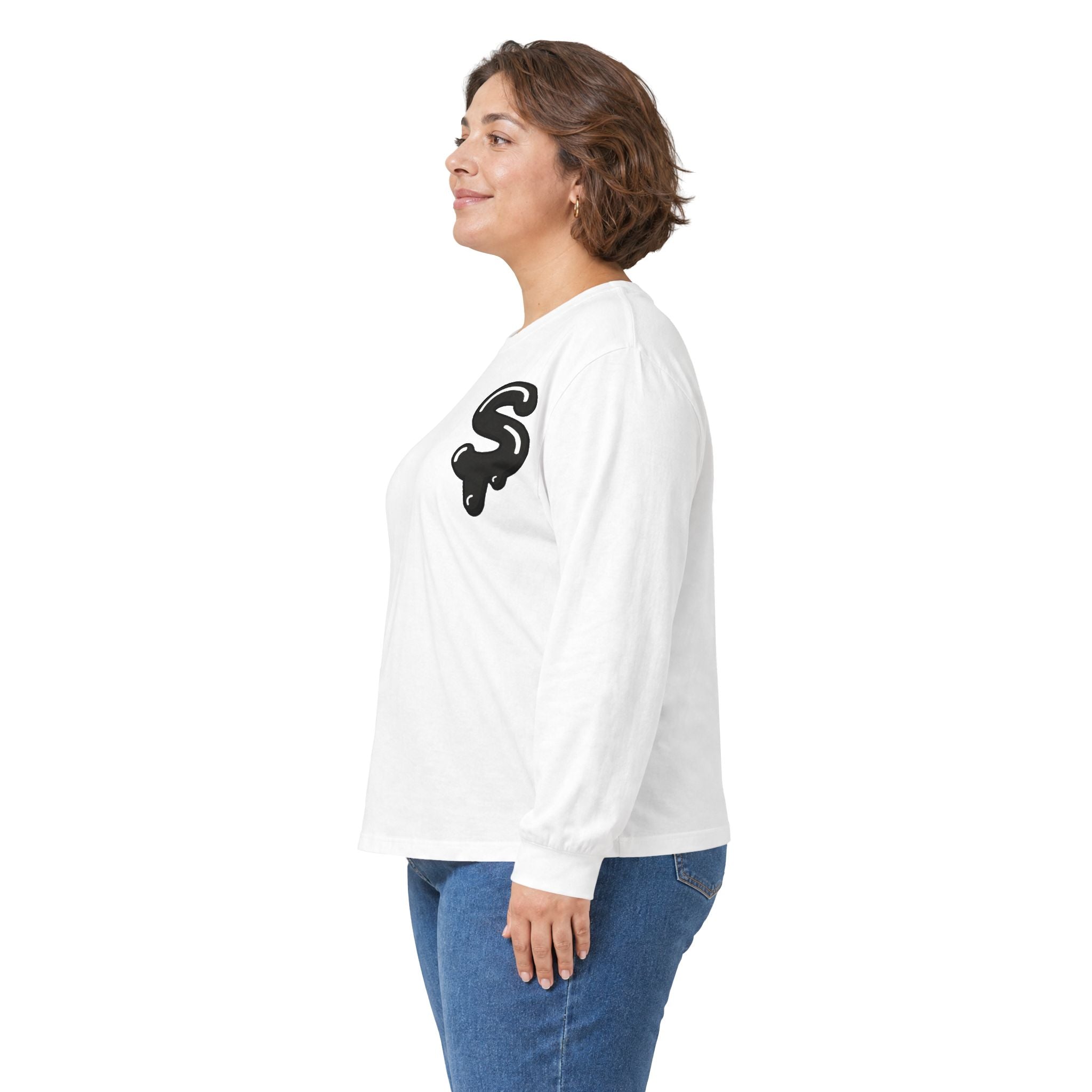 The Slime Shop Ultra Cotton Long-Sleeve Tee — Irish Green / Black Slime Sircle