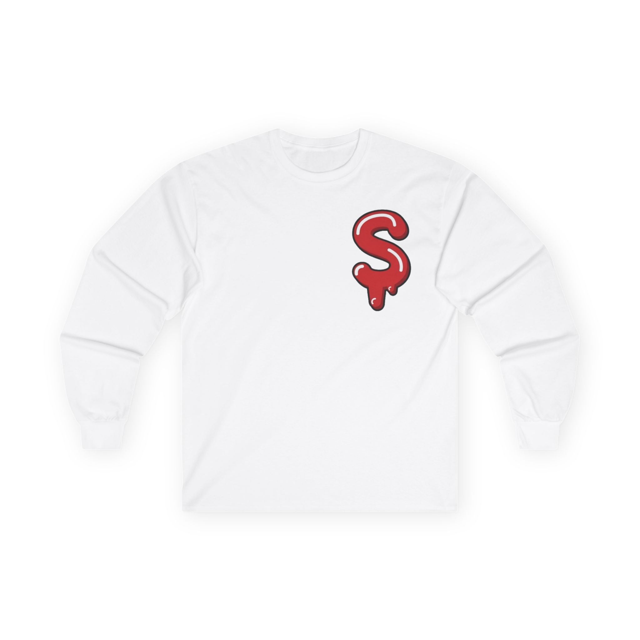 The Slime Shop Ultra Cotton Long-Sleeve Tee — Royal Blue / Red Slime Sircle
