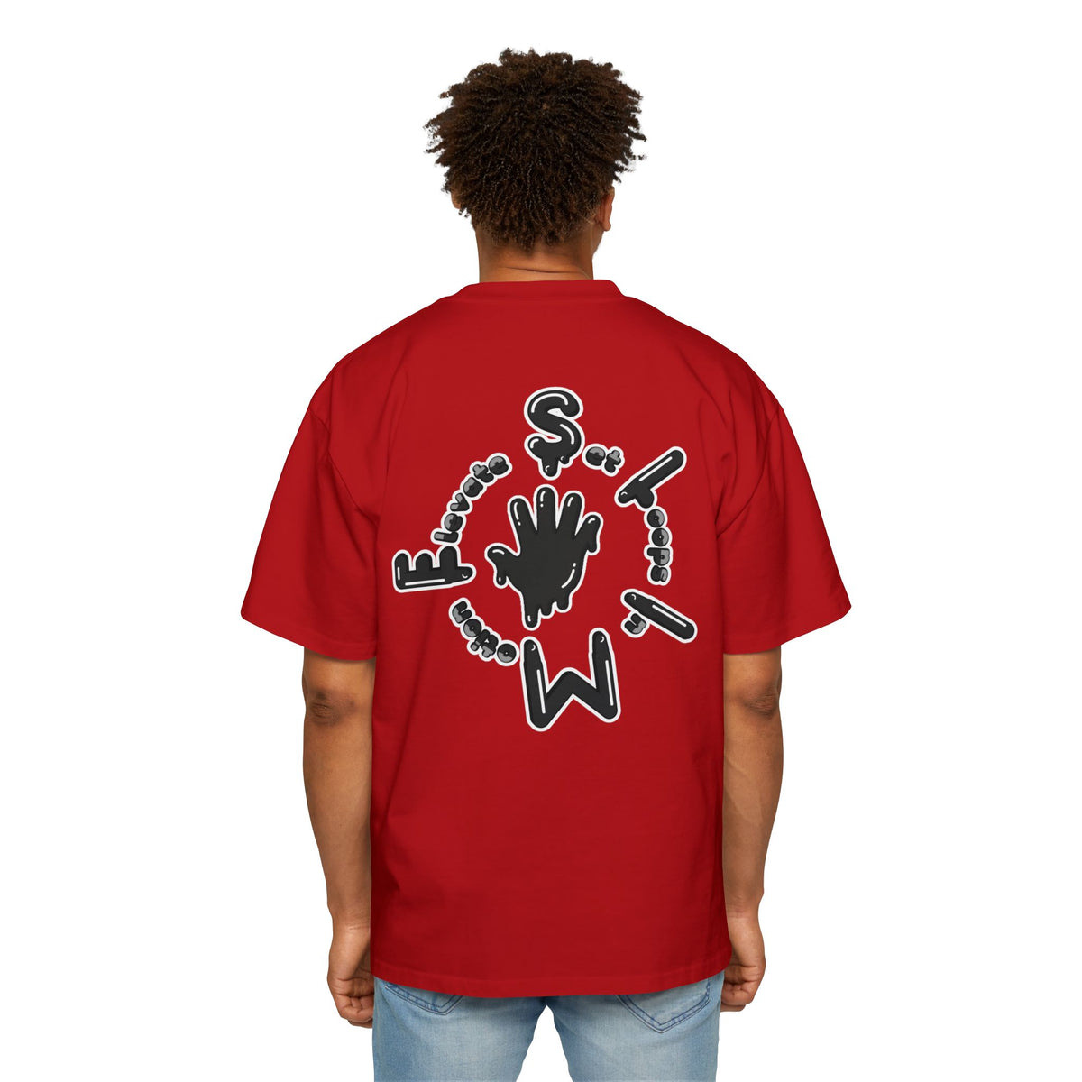 Men's Black Slime Sircle Heavy Oversized Tee