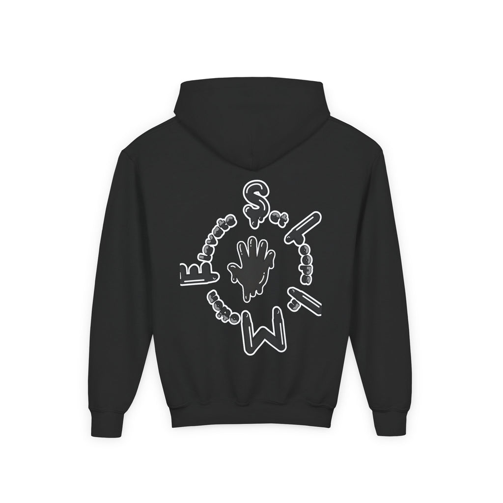 Black Slime Sircle Youth Heavy Blend Hooded Sweatshirt