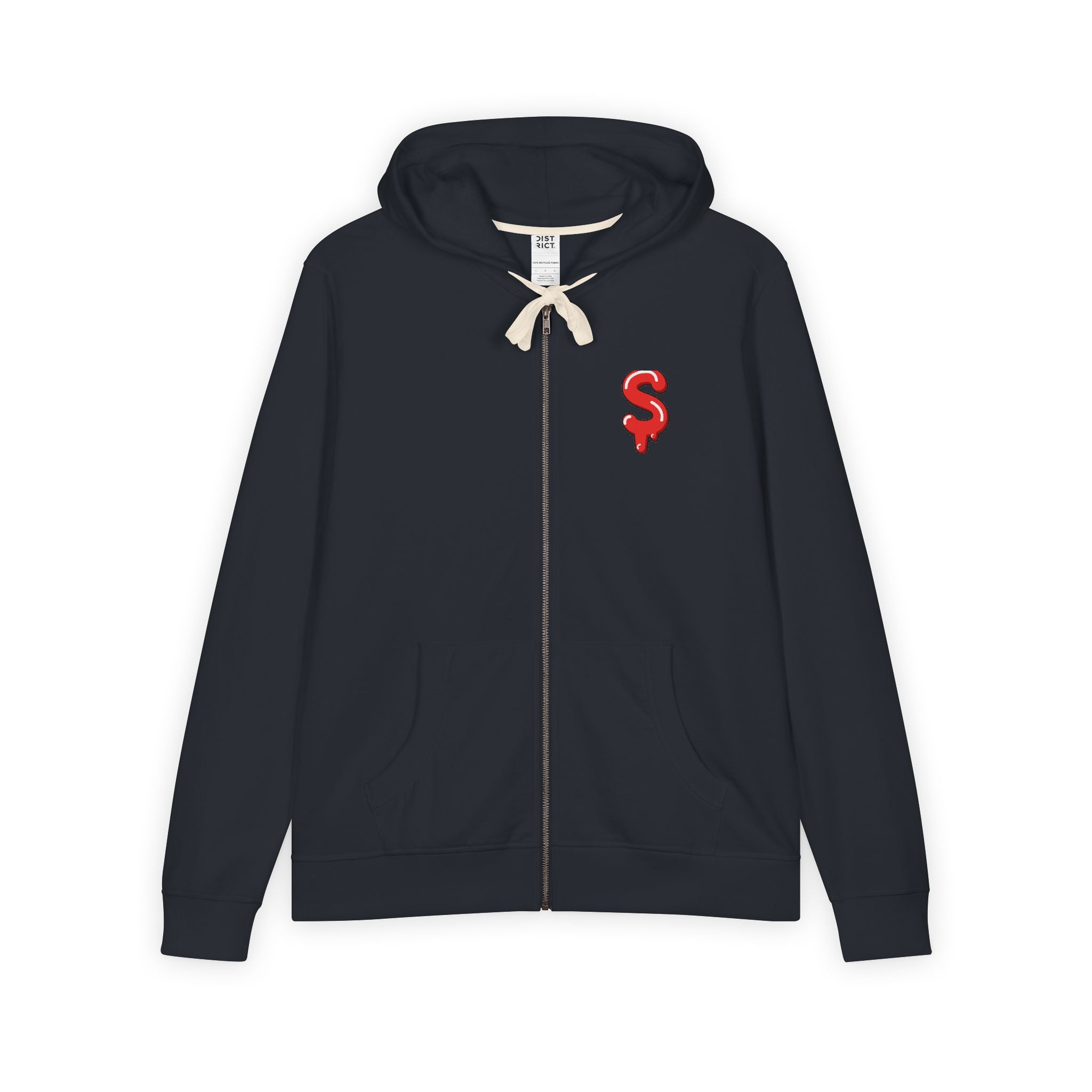The Slime Shop Full-Zip Hoodie — Black / Red Slime $