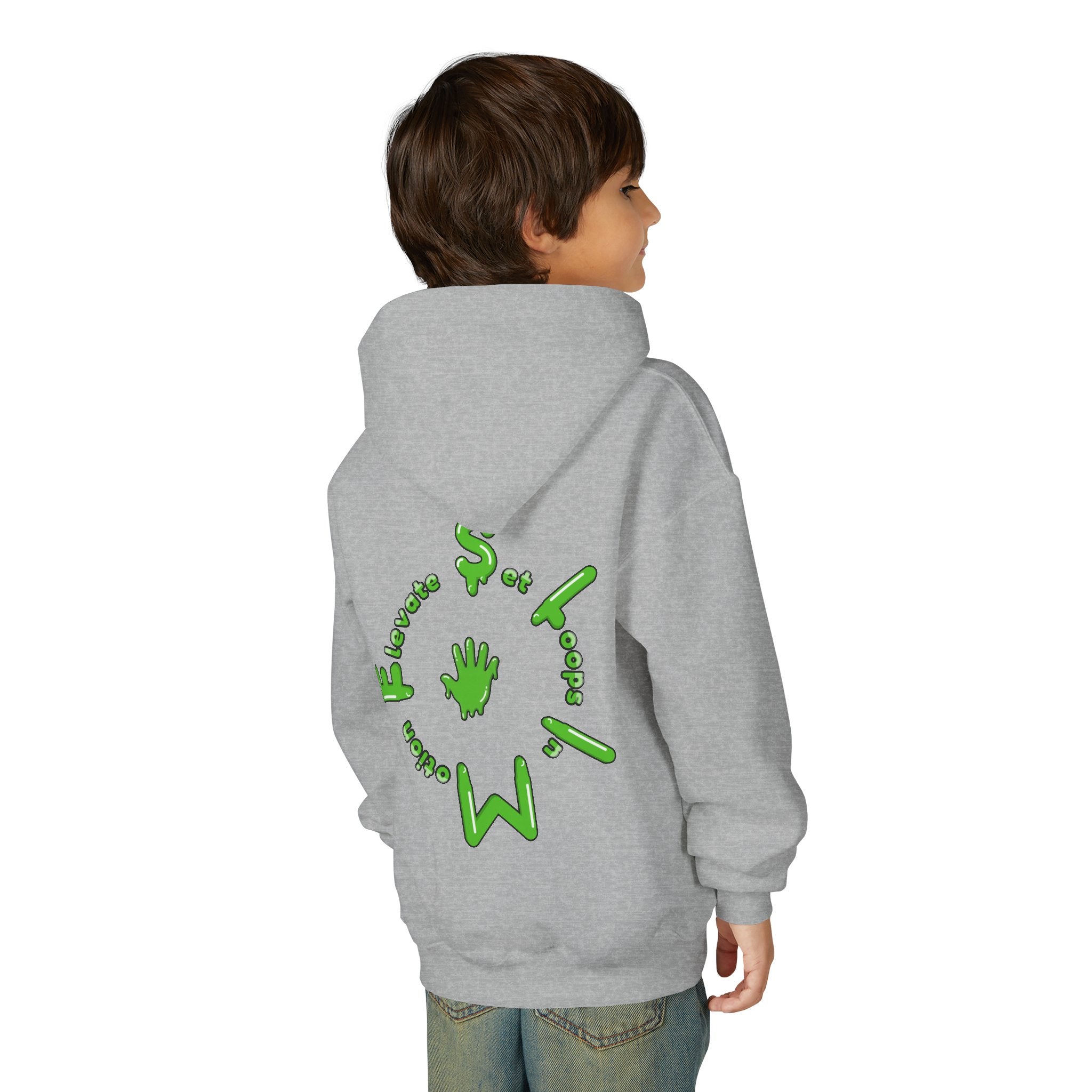 The Slime Shop Youth Hoodie — Carolina Blue / Green Slime $